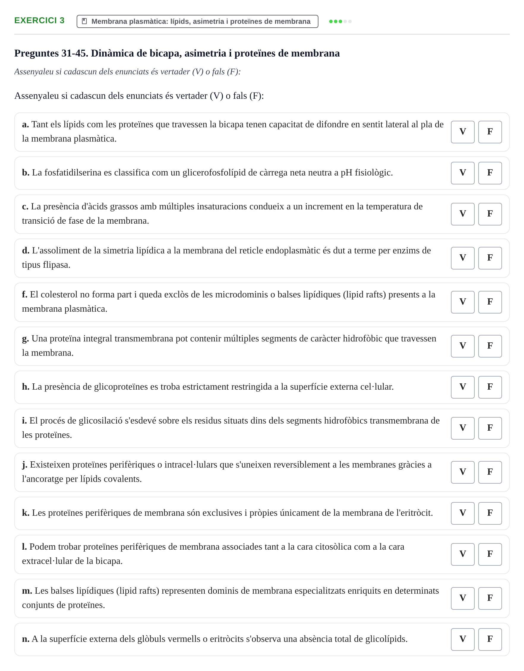 Enunciado: Ejercicio 3 - Membrana plasmàtica · Biología Celular UB 2023