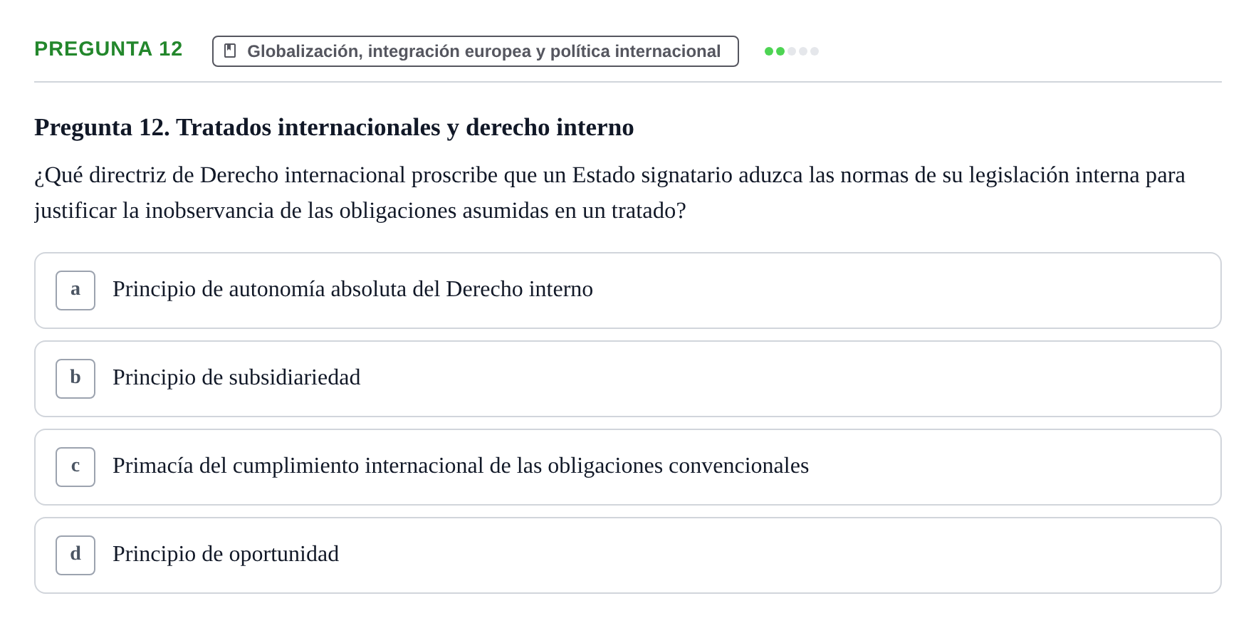 Enunciado: Pregunta 12
