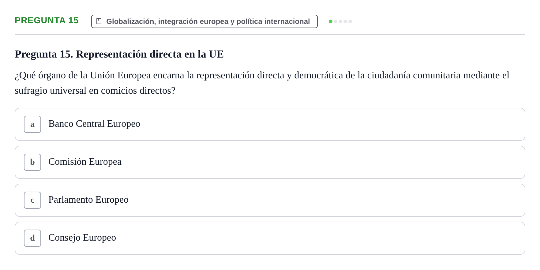 Enunciado: Pregunta 15
