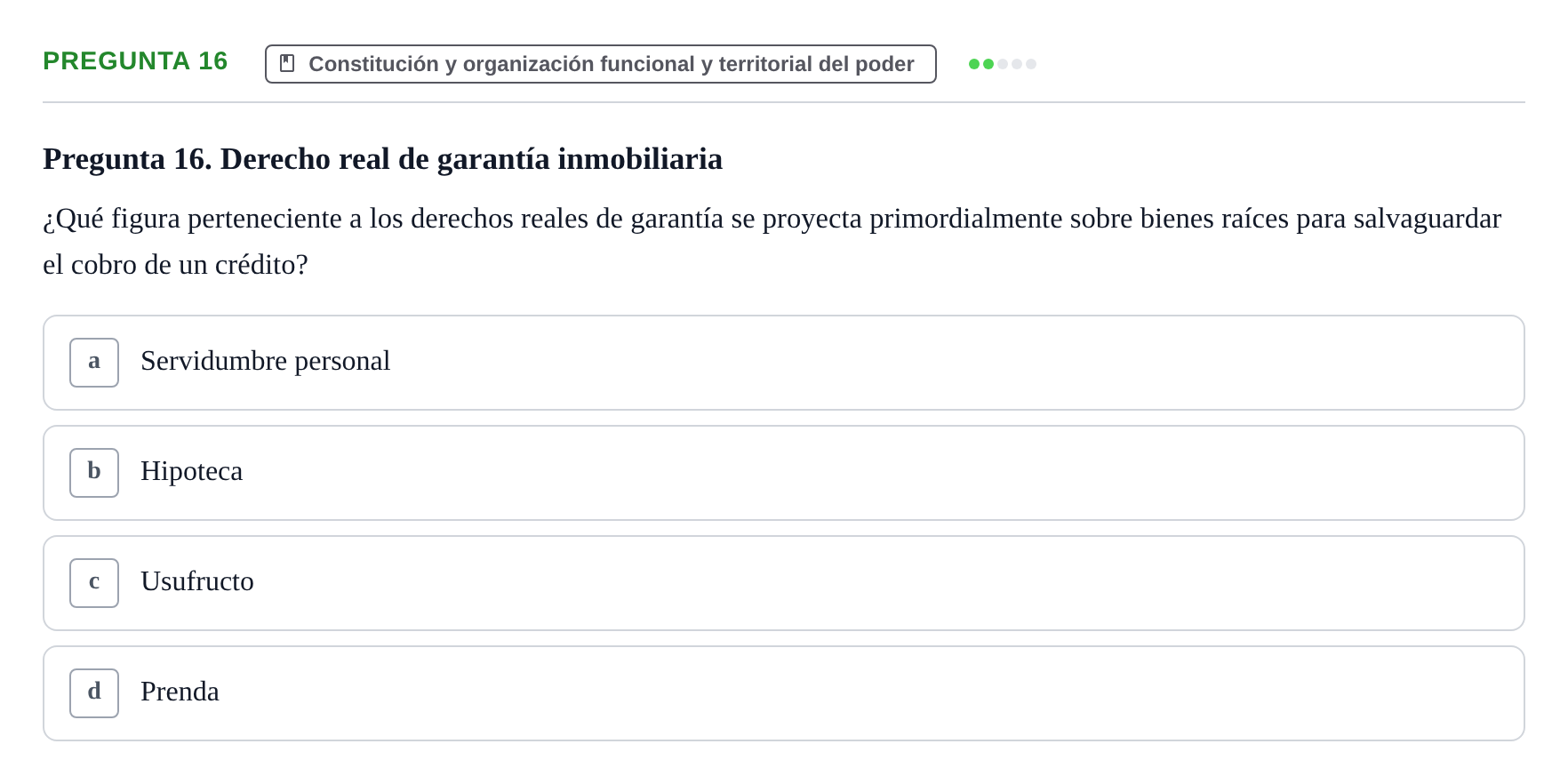 Enunciado: Pregunta 16