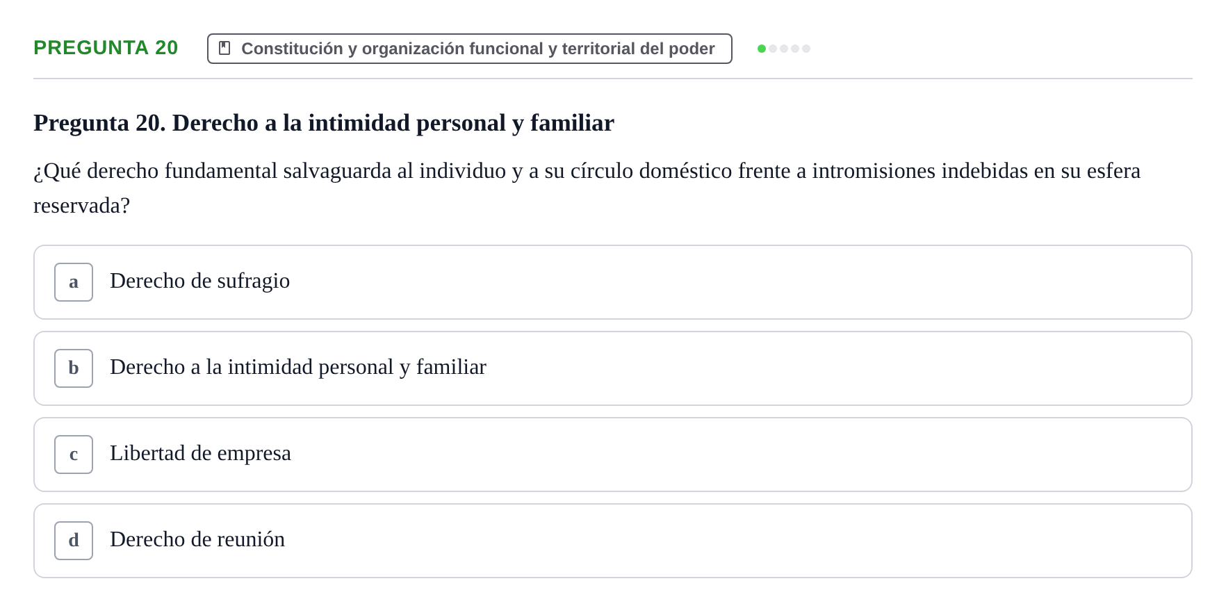 Enunciado: Pregunta 20