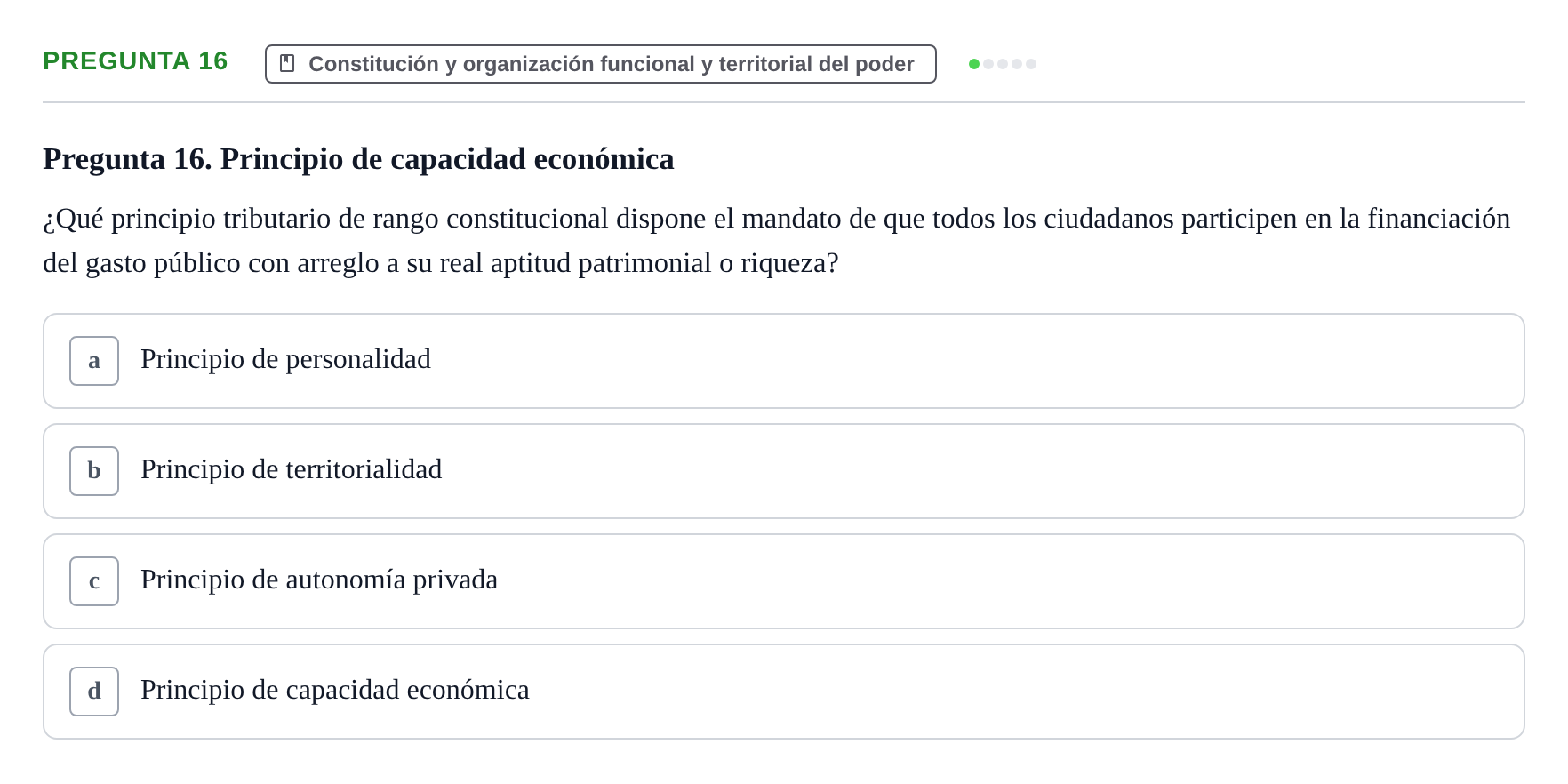 Enunciado: Pregunta 16