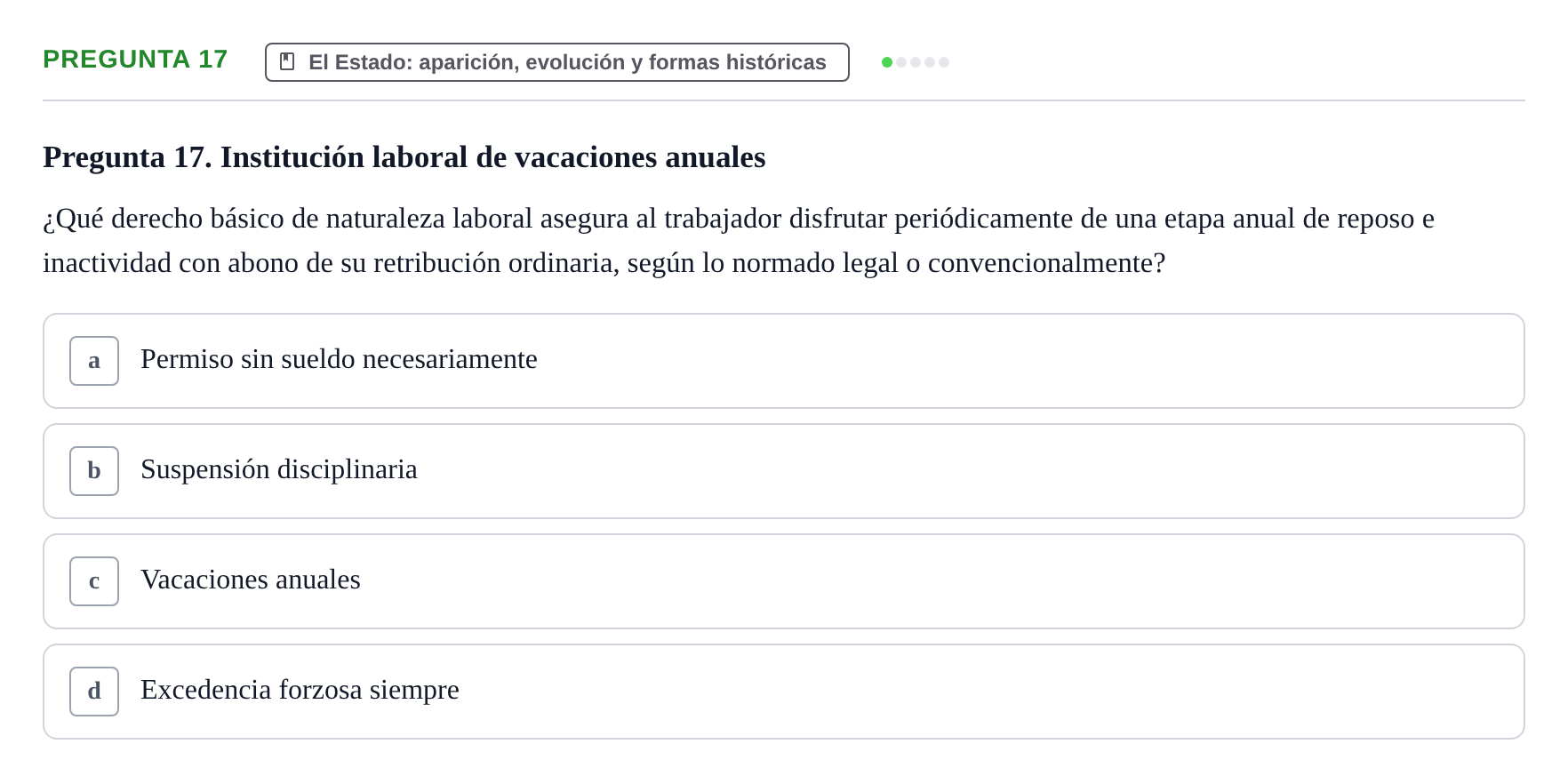 Enunciado: Pregunta 17