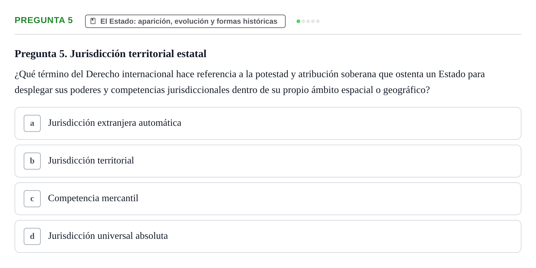 Enunciado: Pregunta 5