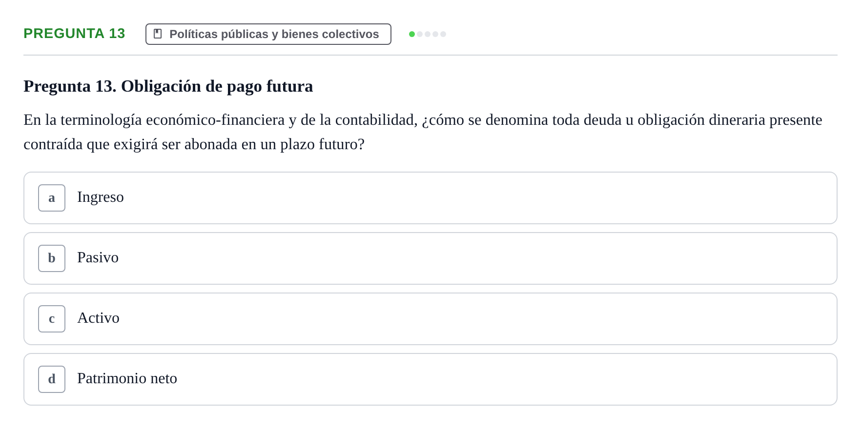 Enunciado: Pregunta 13