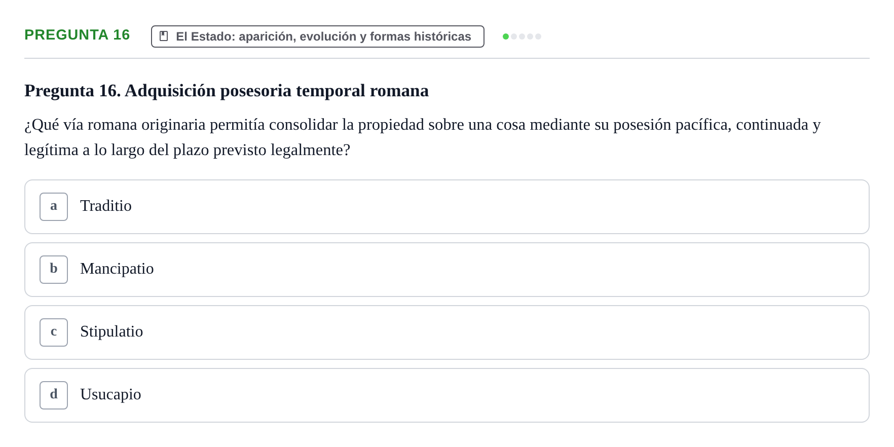 Enunciado: Pregunta 16