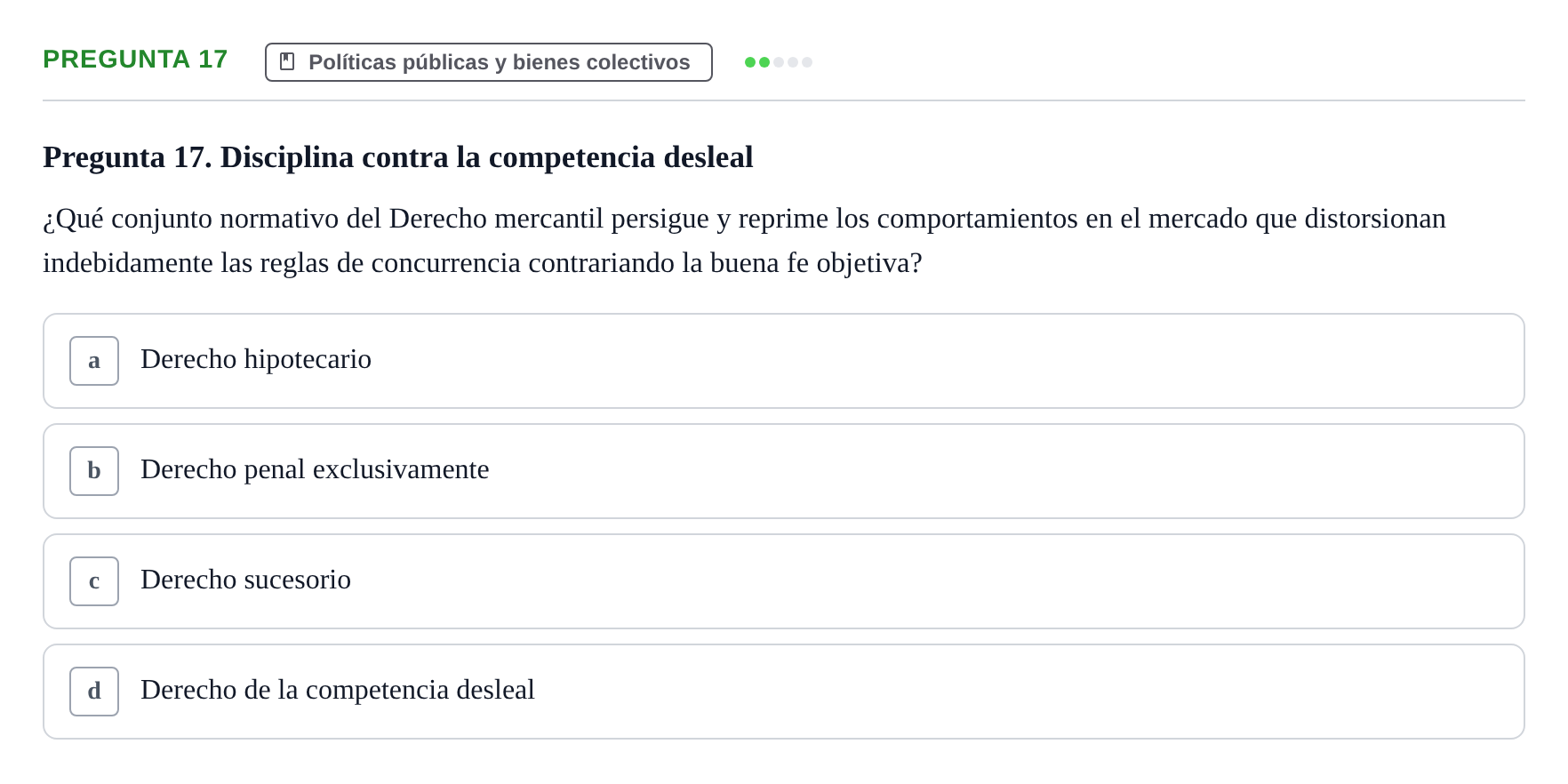Enunciado: Pregunta 17