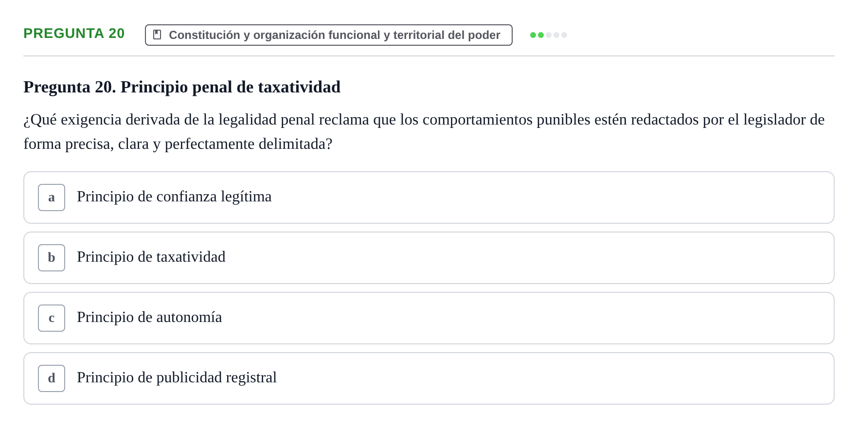 Enunciado: Pregunta 20
