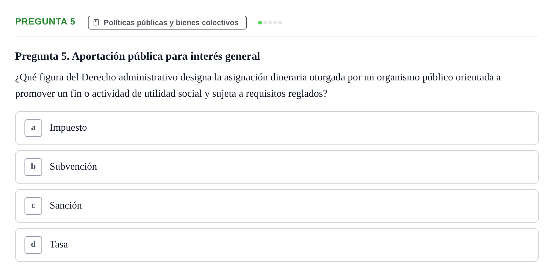 Enunciado: Pregunta 5