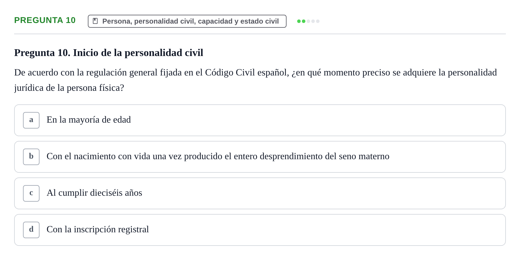 Enunciado: Pregunta 10