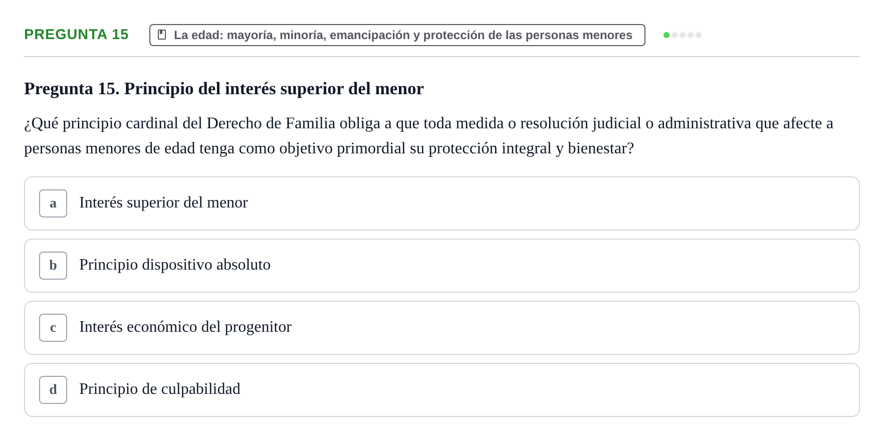 Enunciado: Pregunta 15