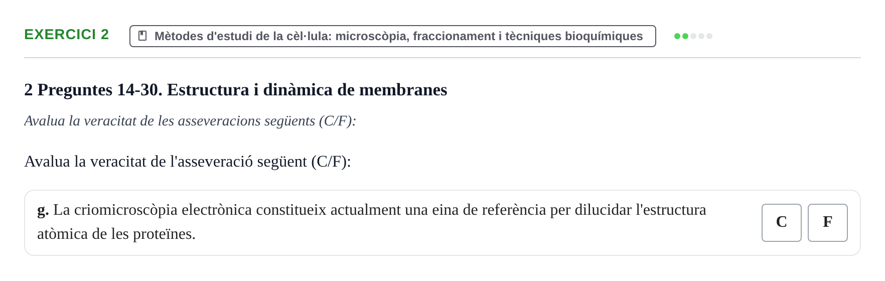 Enunciado: Ejercicio 2 - Mètodes d'estudi de la cèl·lula: microscòpia,… · Biología Celular UB 2024