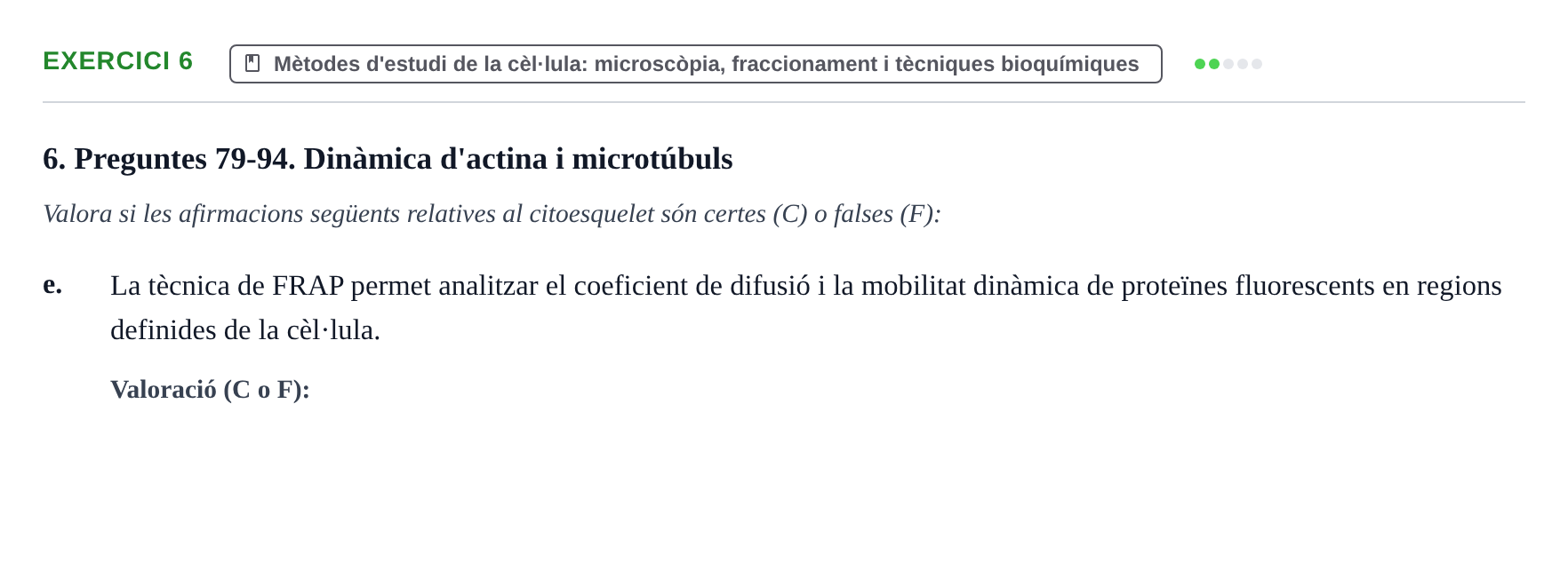 Enunciado: Ejercicio 6 - Mètodes d'estudi de la cèl·lula: microscòpia,… · Biología Celular UB 2024