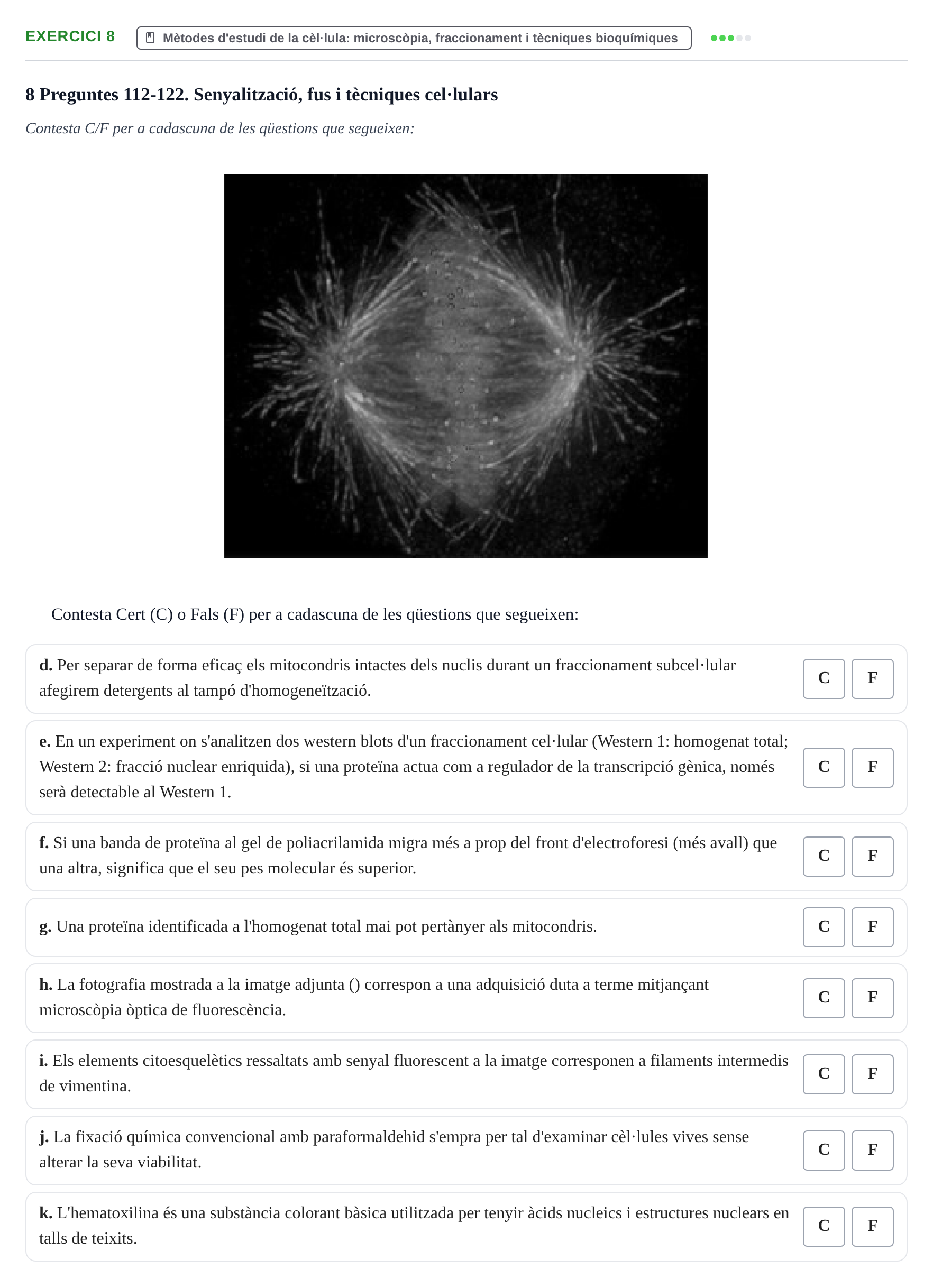 Enunciado: Ejercicio 8 - Mètodes d'estudi de la cèl·lula: microscòpia,… · Biología Celular UB 2024