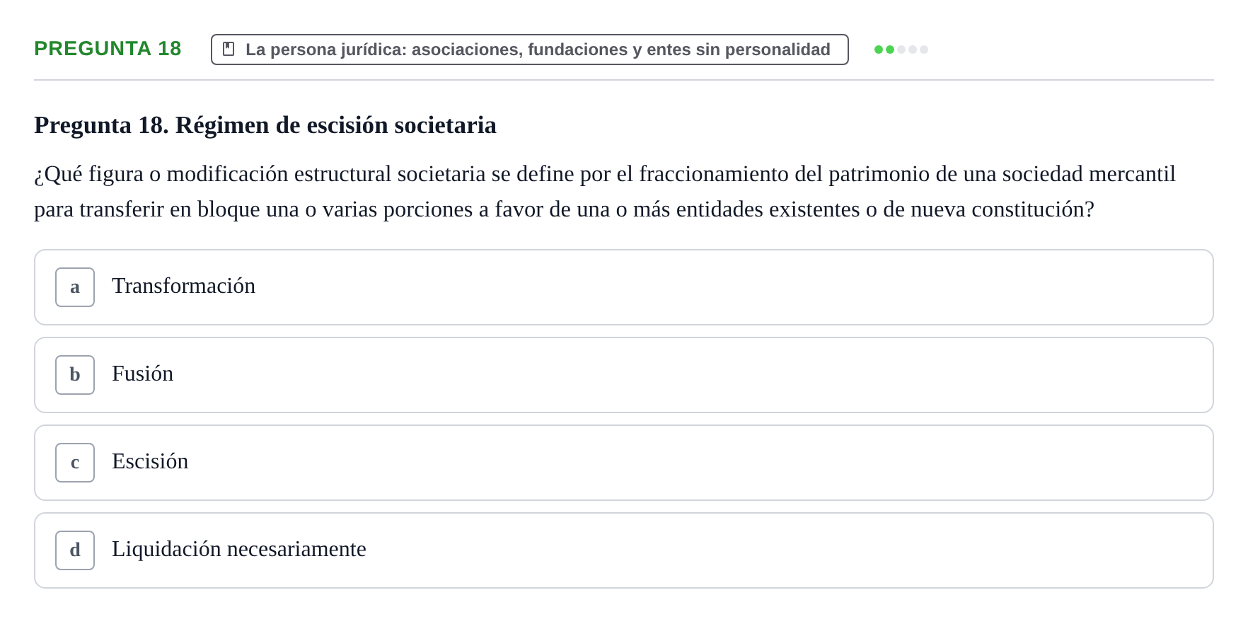 Enunciado: Pregunta 18