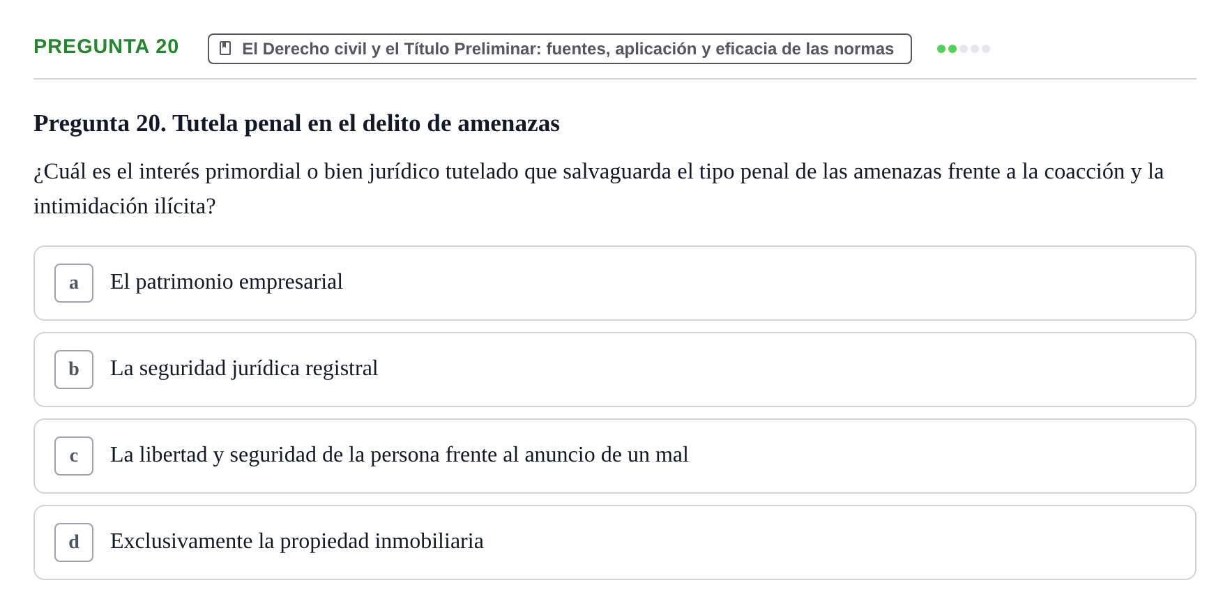 Enunciado: Pregunta 20