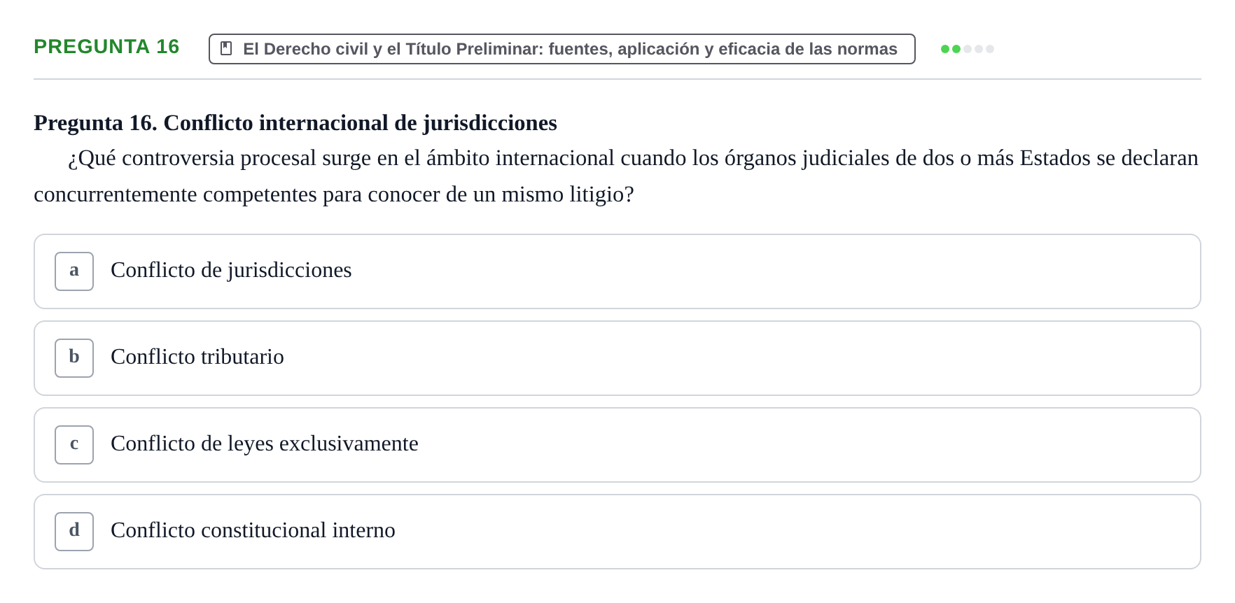 Enunciado: Pregunta 16