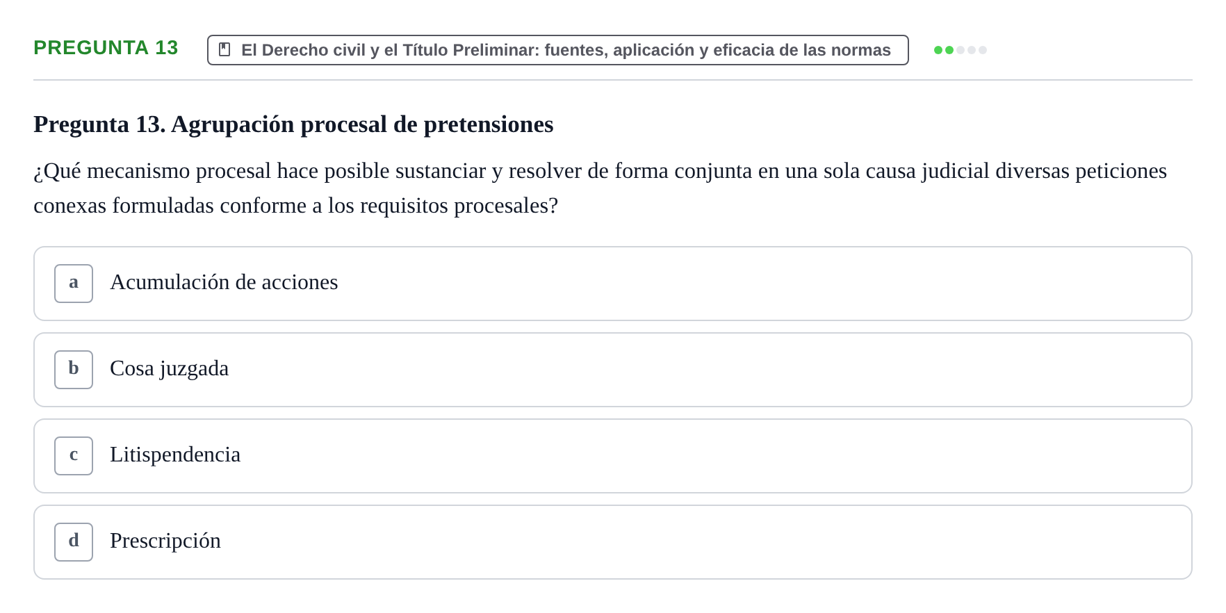 Enunciado: Pregunta 13