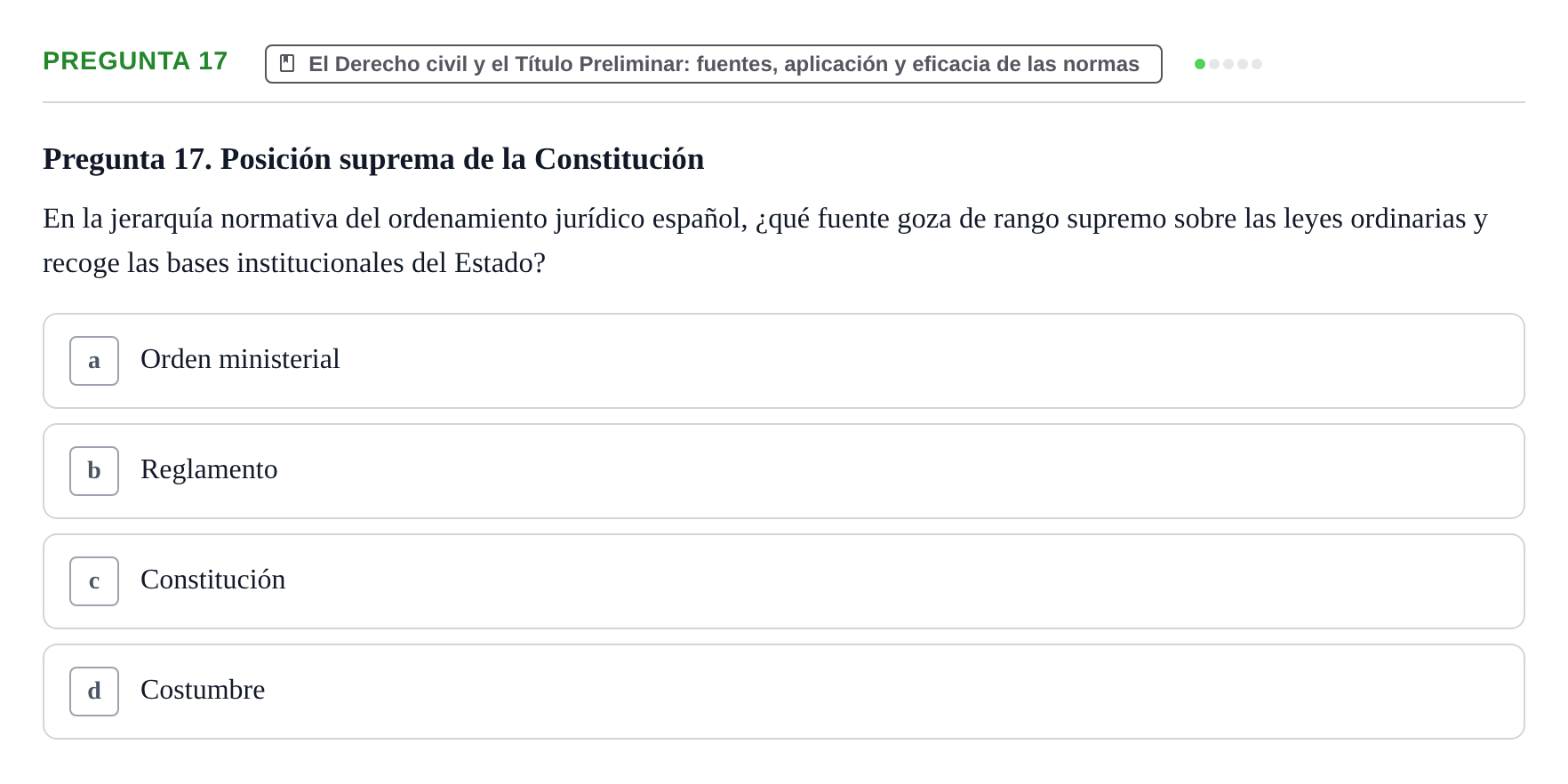 Enunciado: Pregunta 17