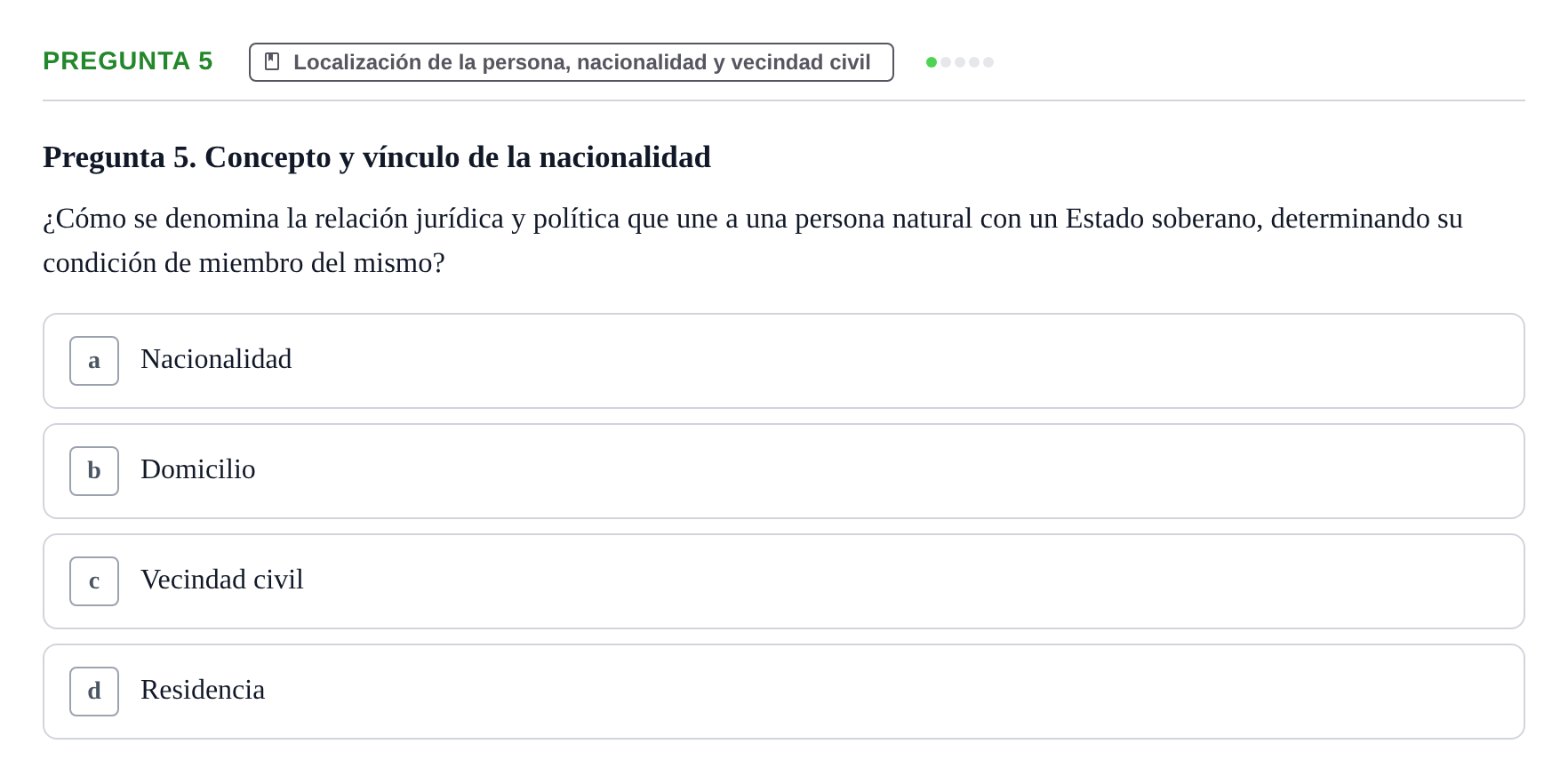 Enunciado: Pregunta 5
