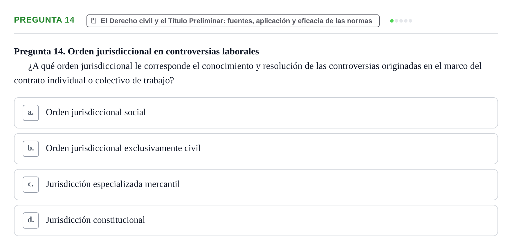 Enunciado: Pregunta 14