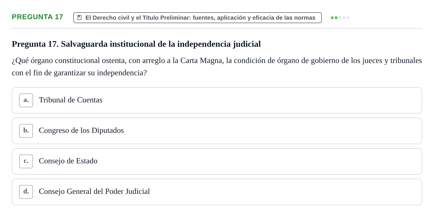 Enunciado: Pregunta 17