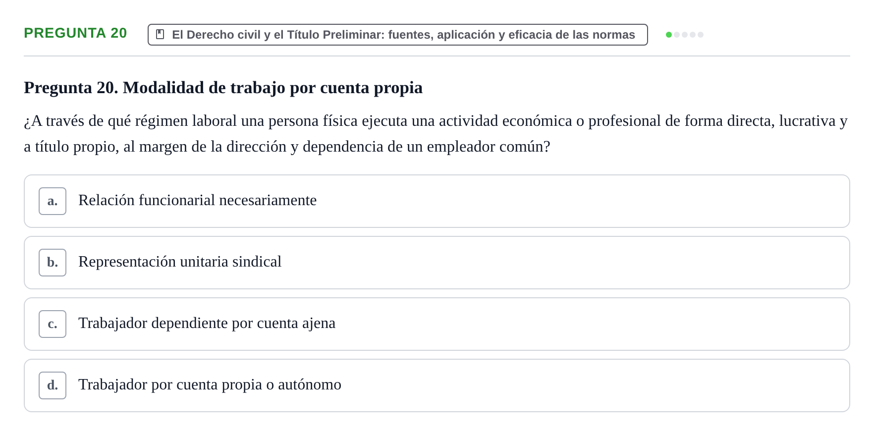 Enunciado: Pregunta 20