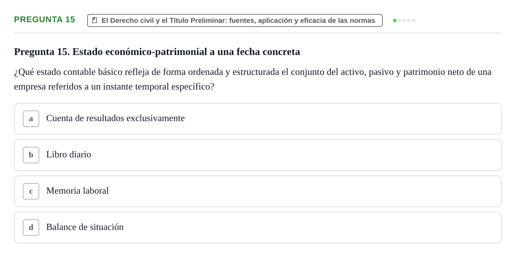Enunciado: Pregunta 15
