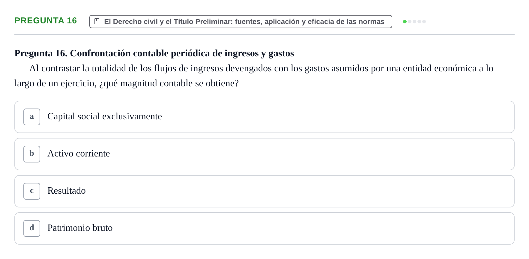 Enunciado: Pregunta 16