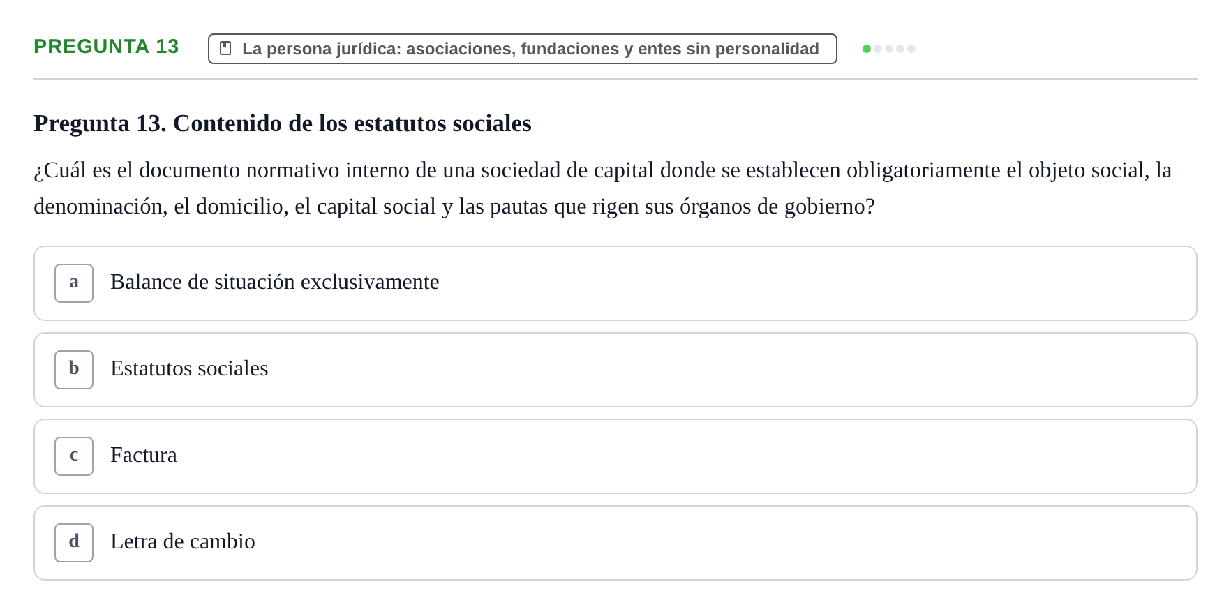 Enunciado: Pregunta 13
