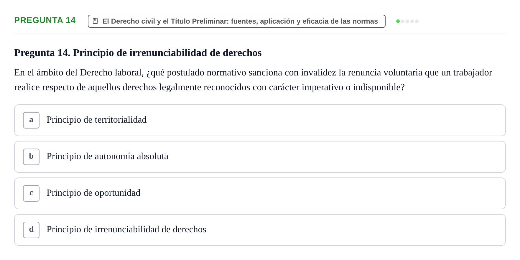 Enunciado: Pregunta 14