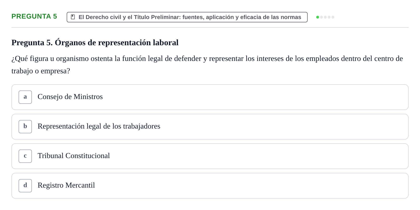 Enunciado: Pregunta 5