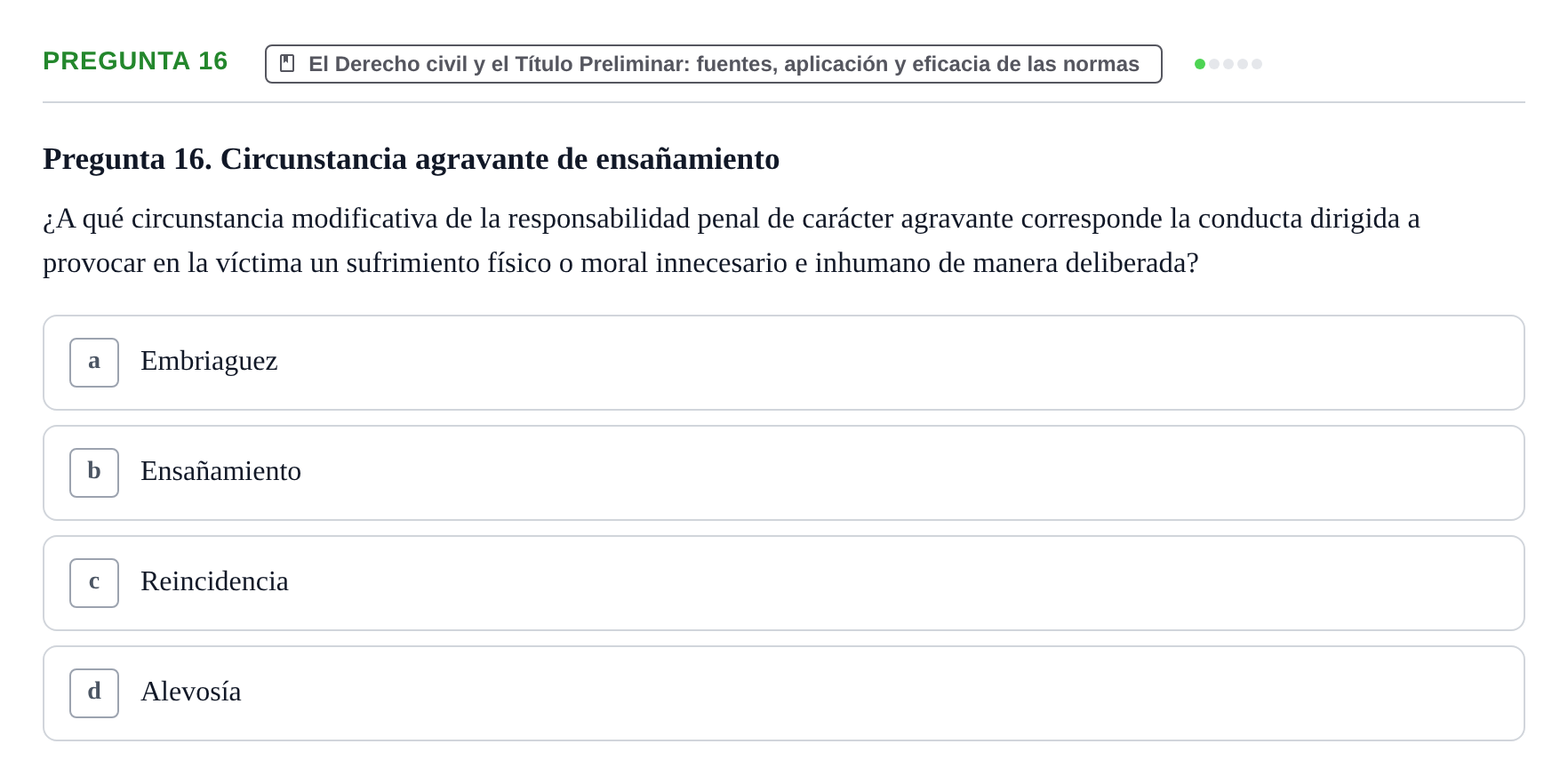 Enunciado: Pregunta 16