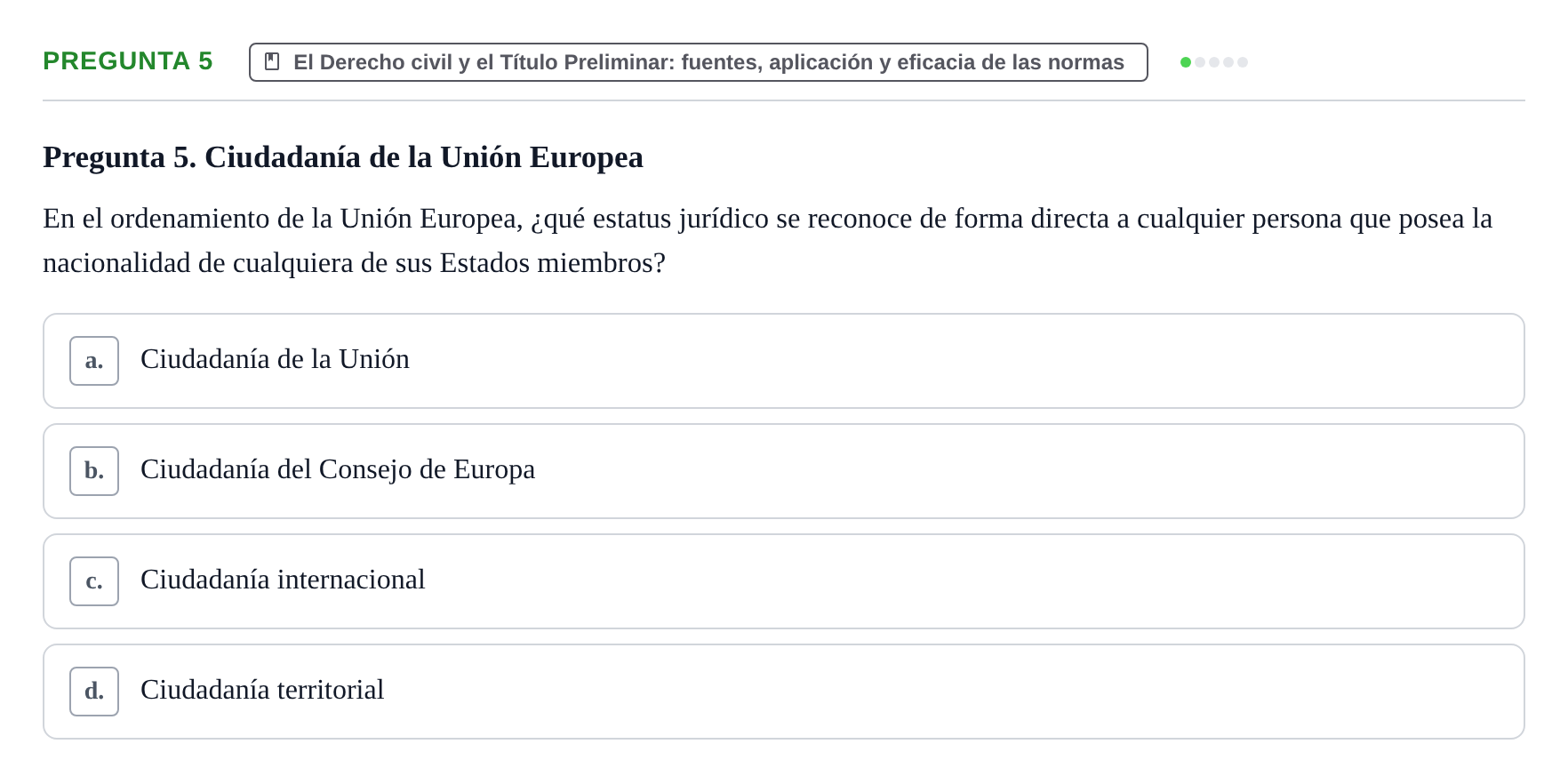 Enunciado: Pregunta 5