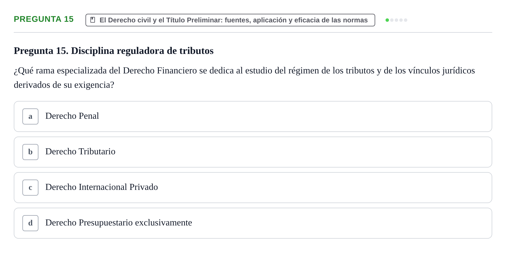 Enunciado: Pregunta 15