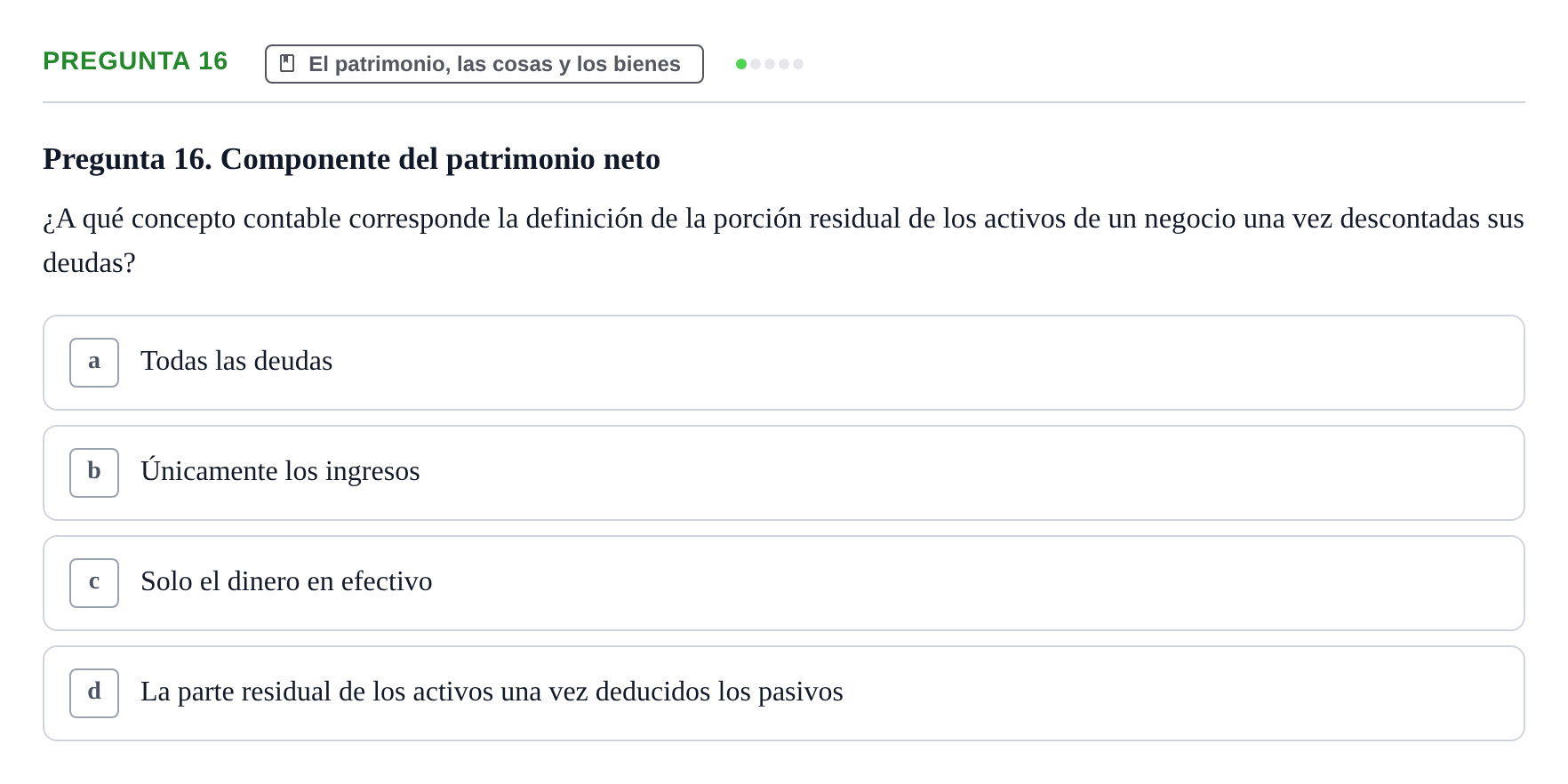 Enunciado: Pregunta 16