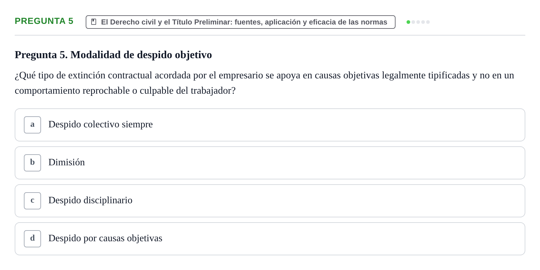 Enunciado: Pregunta 5