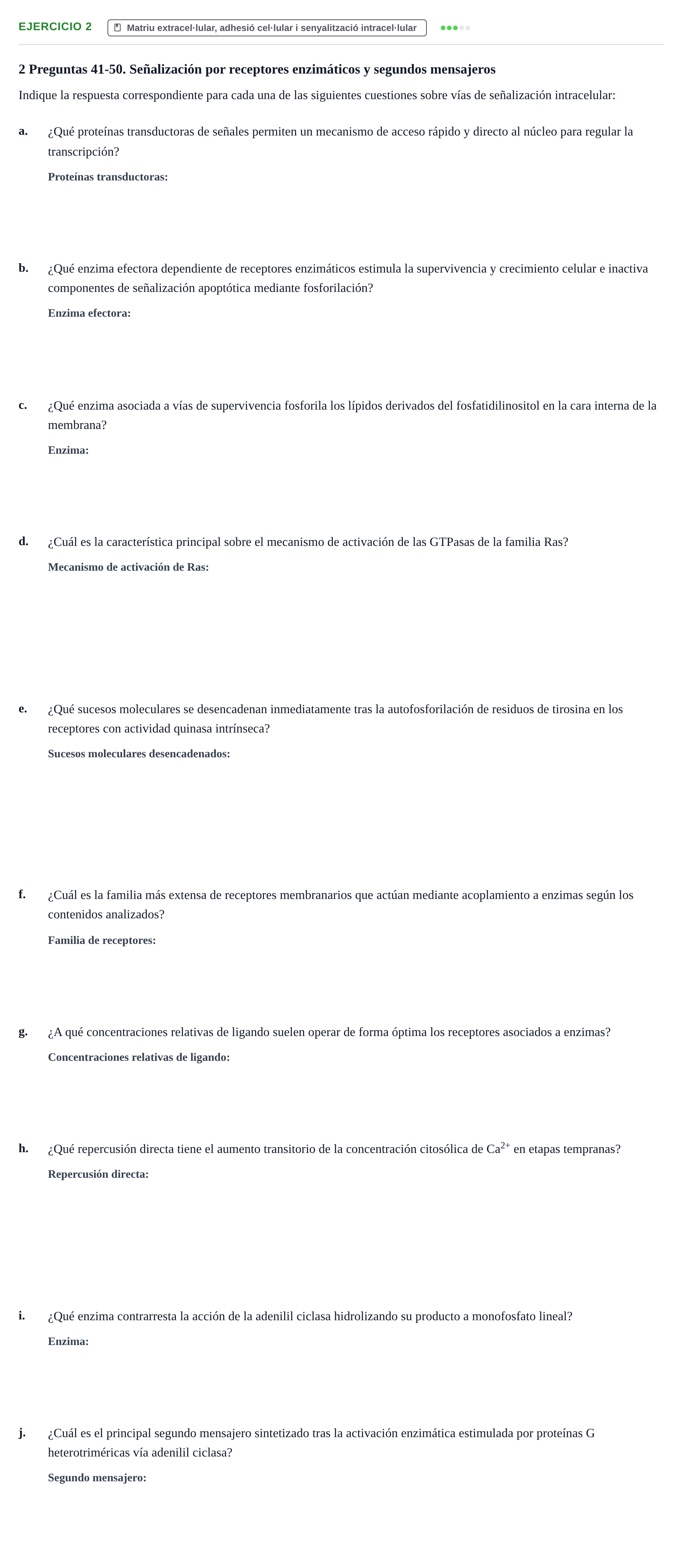 Enunciado: Problema 2 · Biología Celular UB Examen Parcial de Biología Celular: Membrana, Termodinámica y Señalización