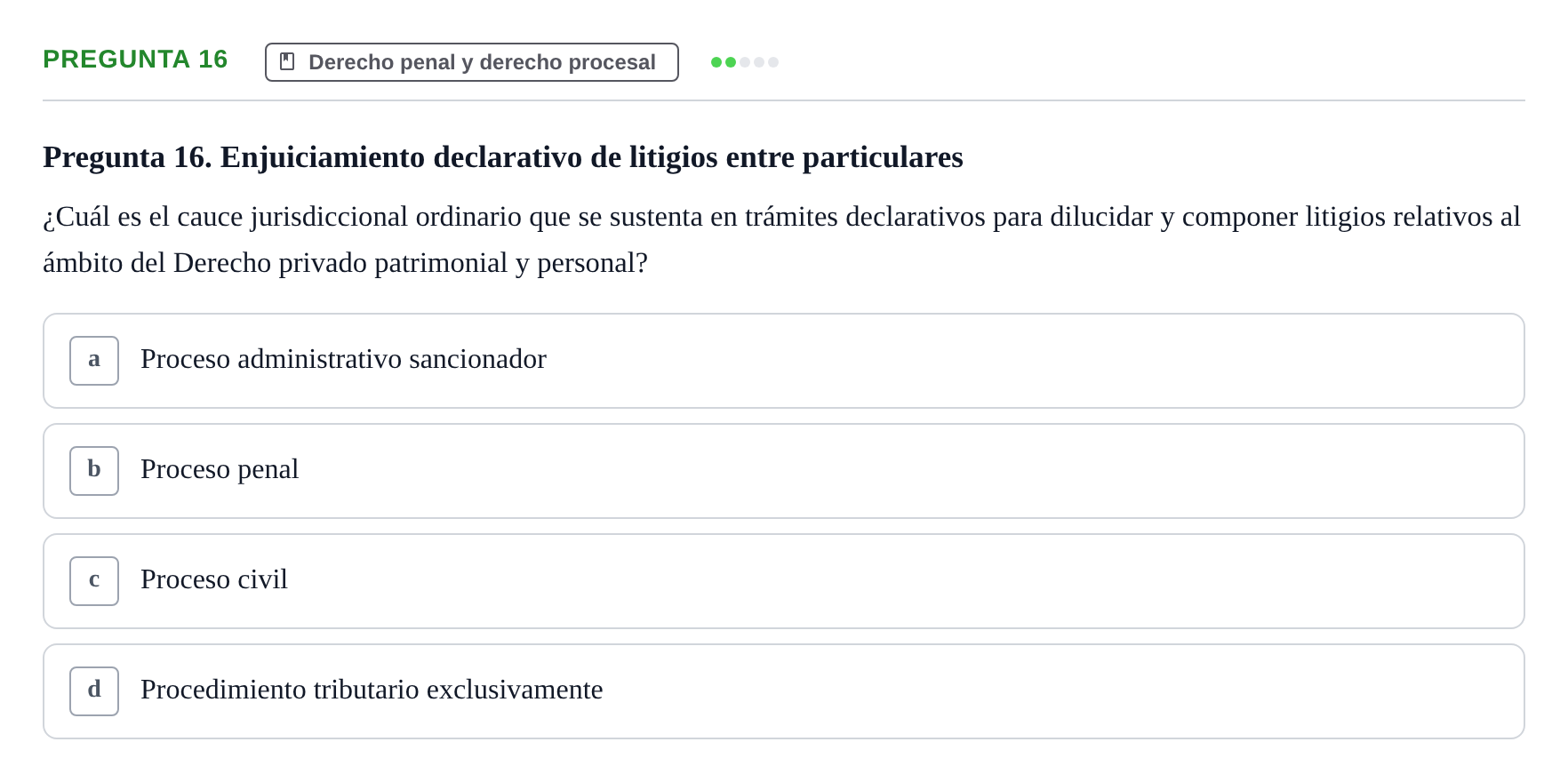 Enunciado: Pregunta 16
