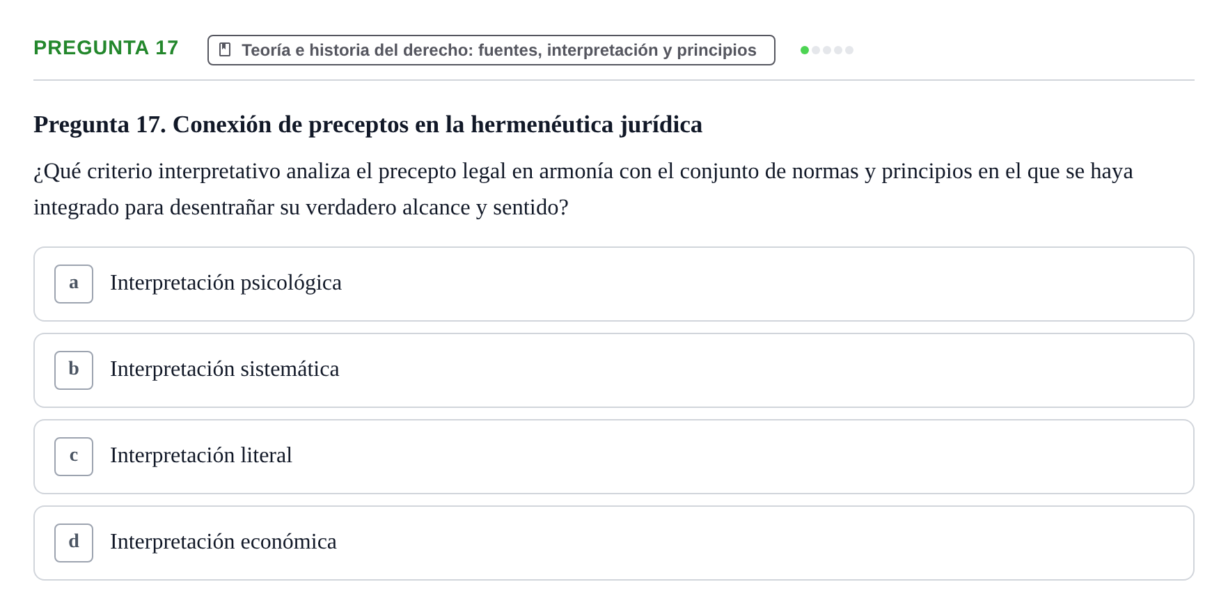 Enunciado: Pregunta 17