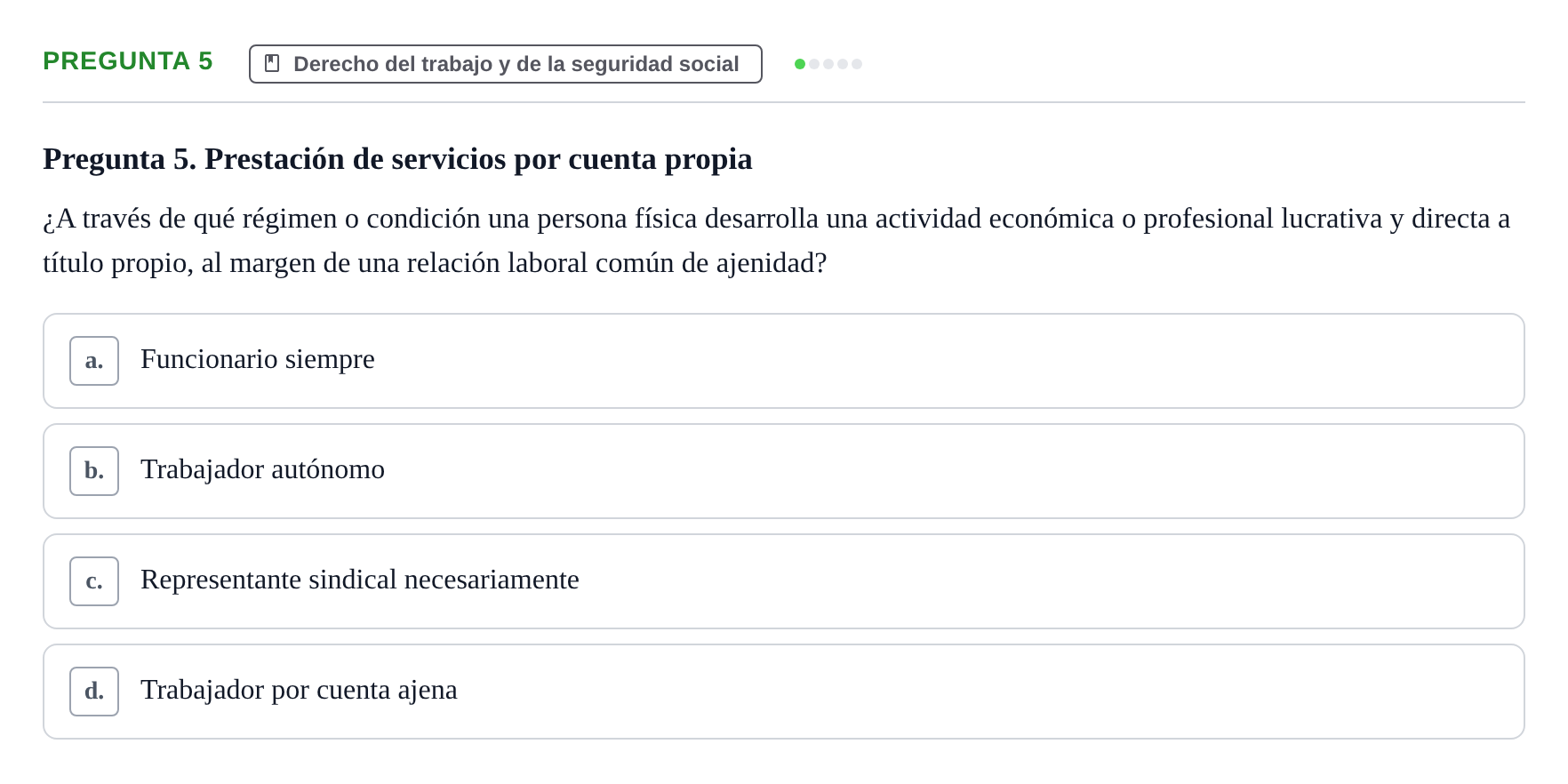 Enunciado: Pregunta 5
