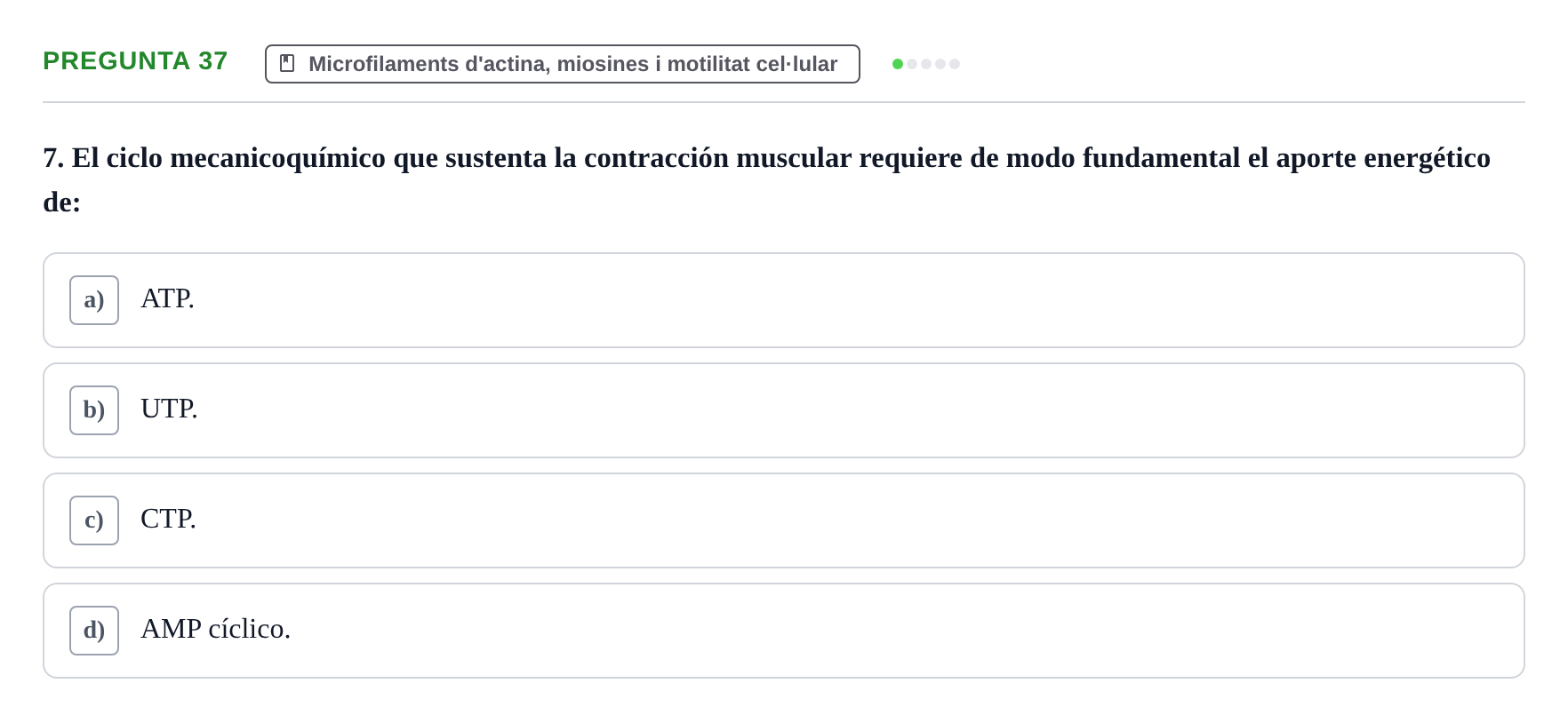 Enunciado: Pregunta 37 · Biología Celular UB Examen Segundo Parcial: Sistema de Endomembranas y Citoesqueleto