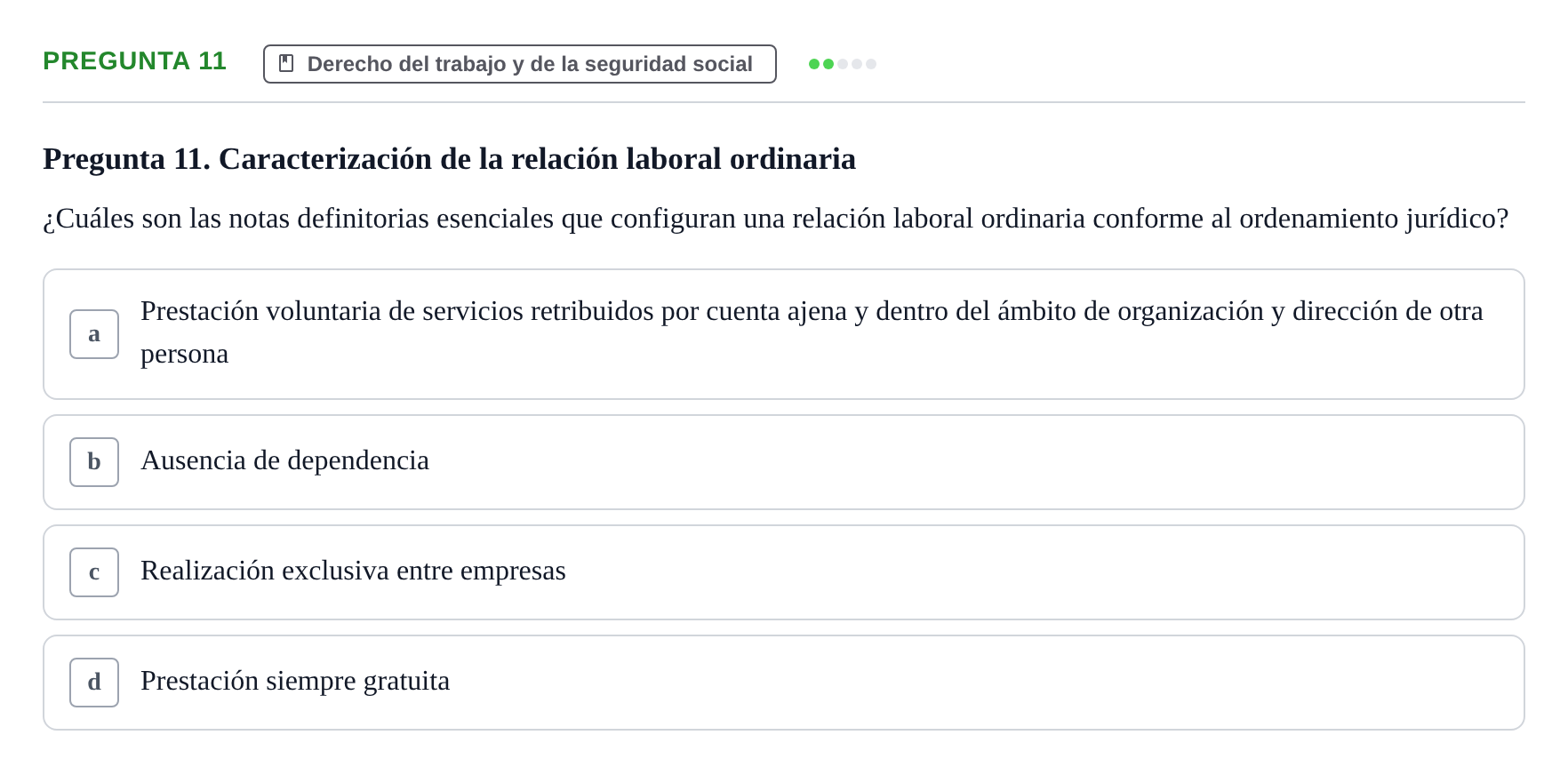 Enunciado: Pregunta 11