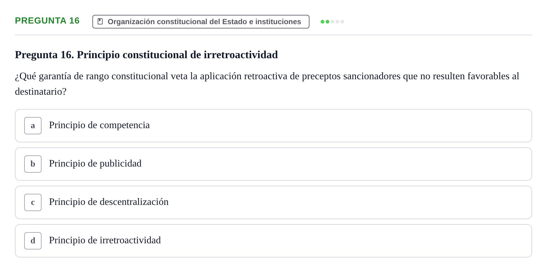 Enunciado: Pregunta 16