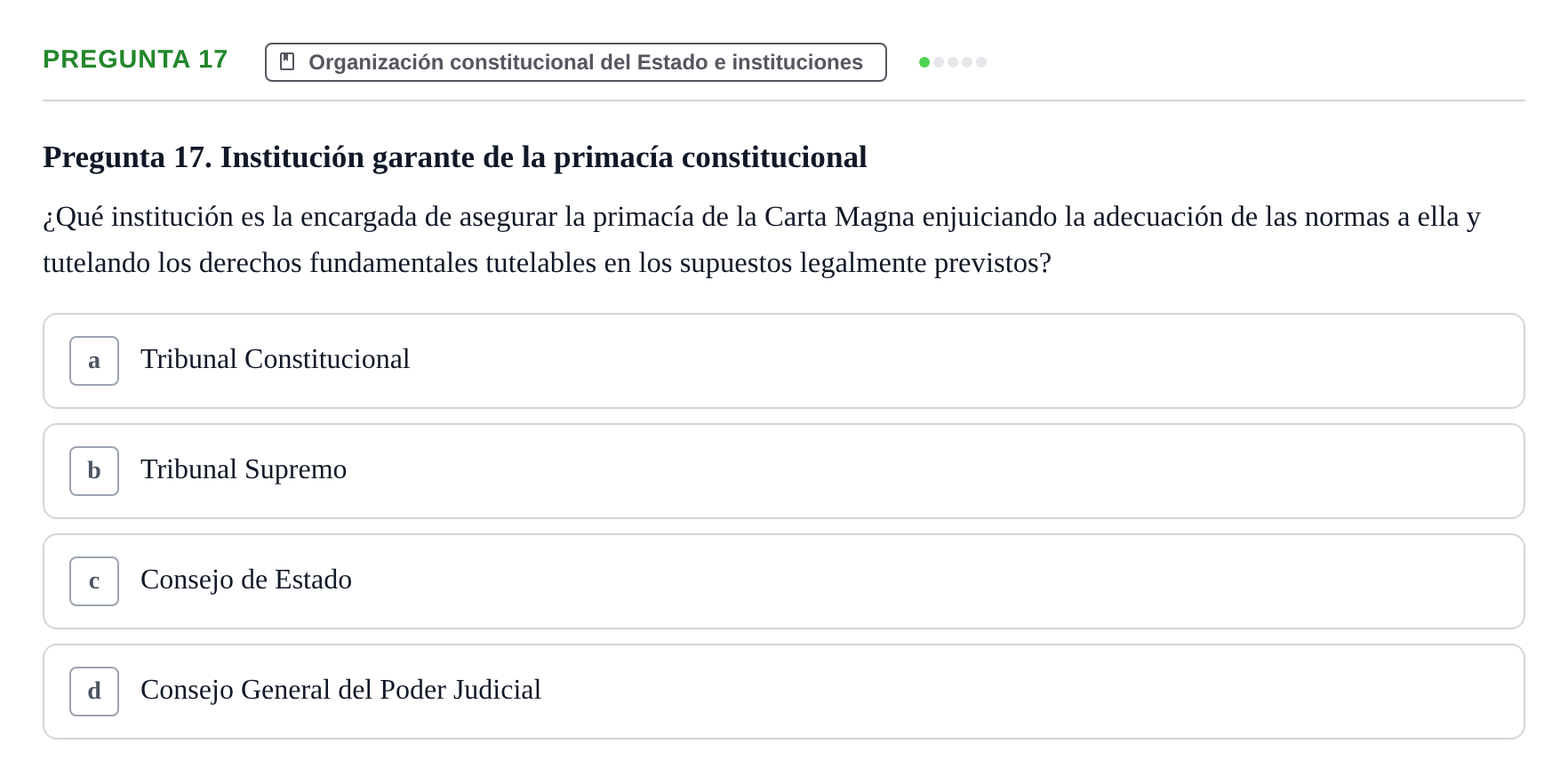 Enunciado: Pregunta 17