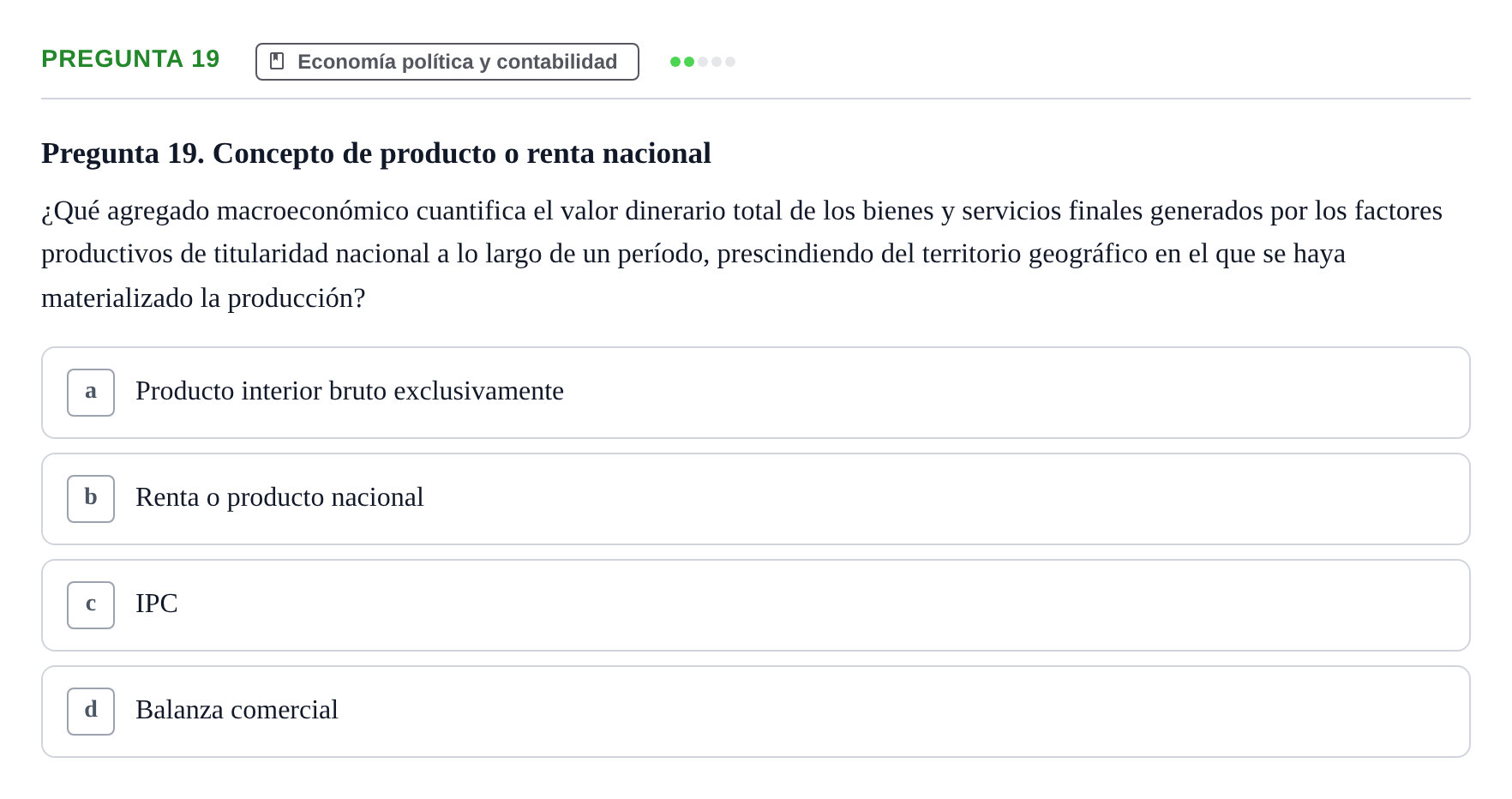 Enunciado: Pregunta 19