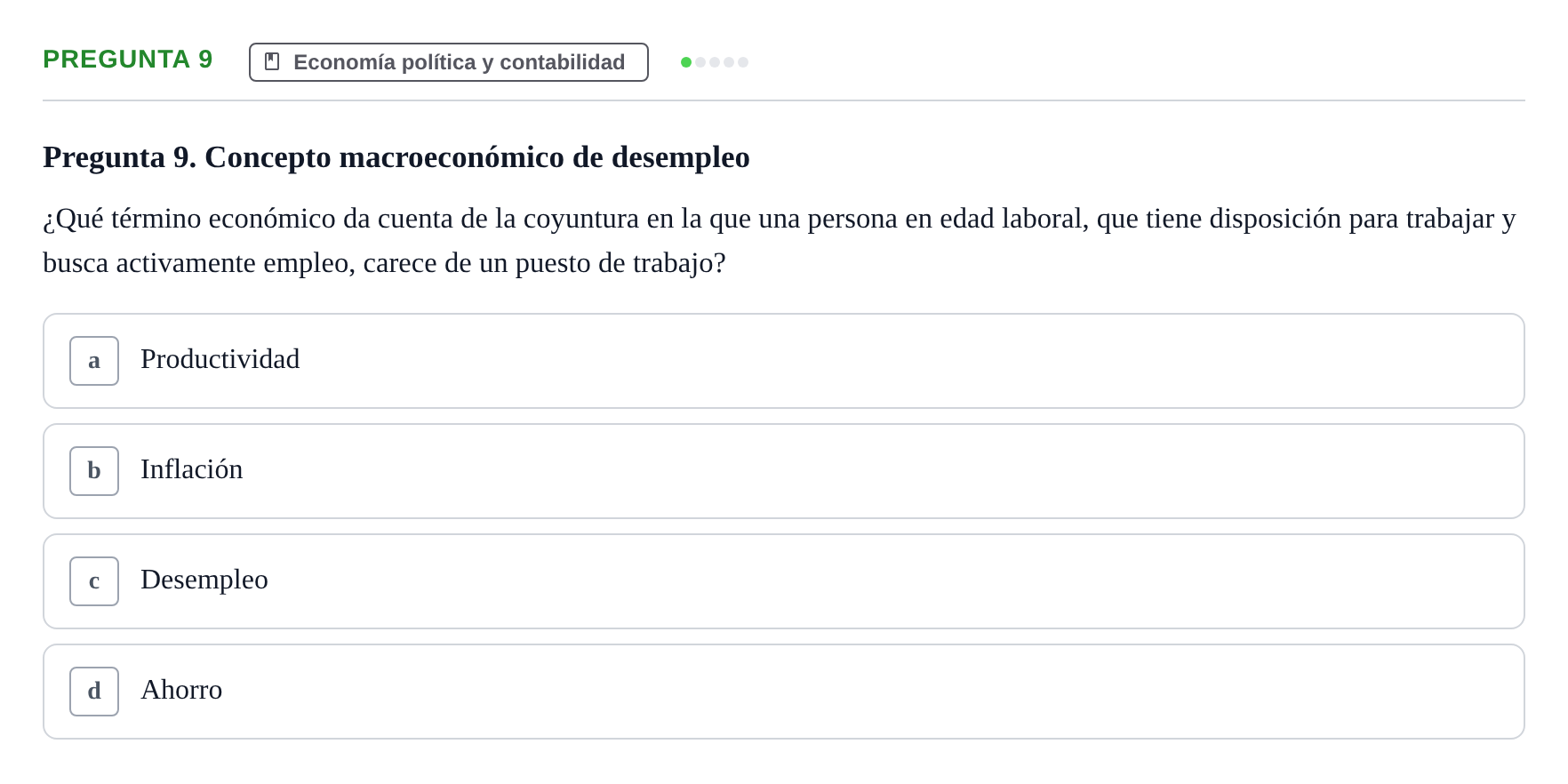 Enunciado: Pregunta 9