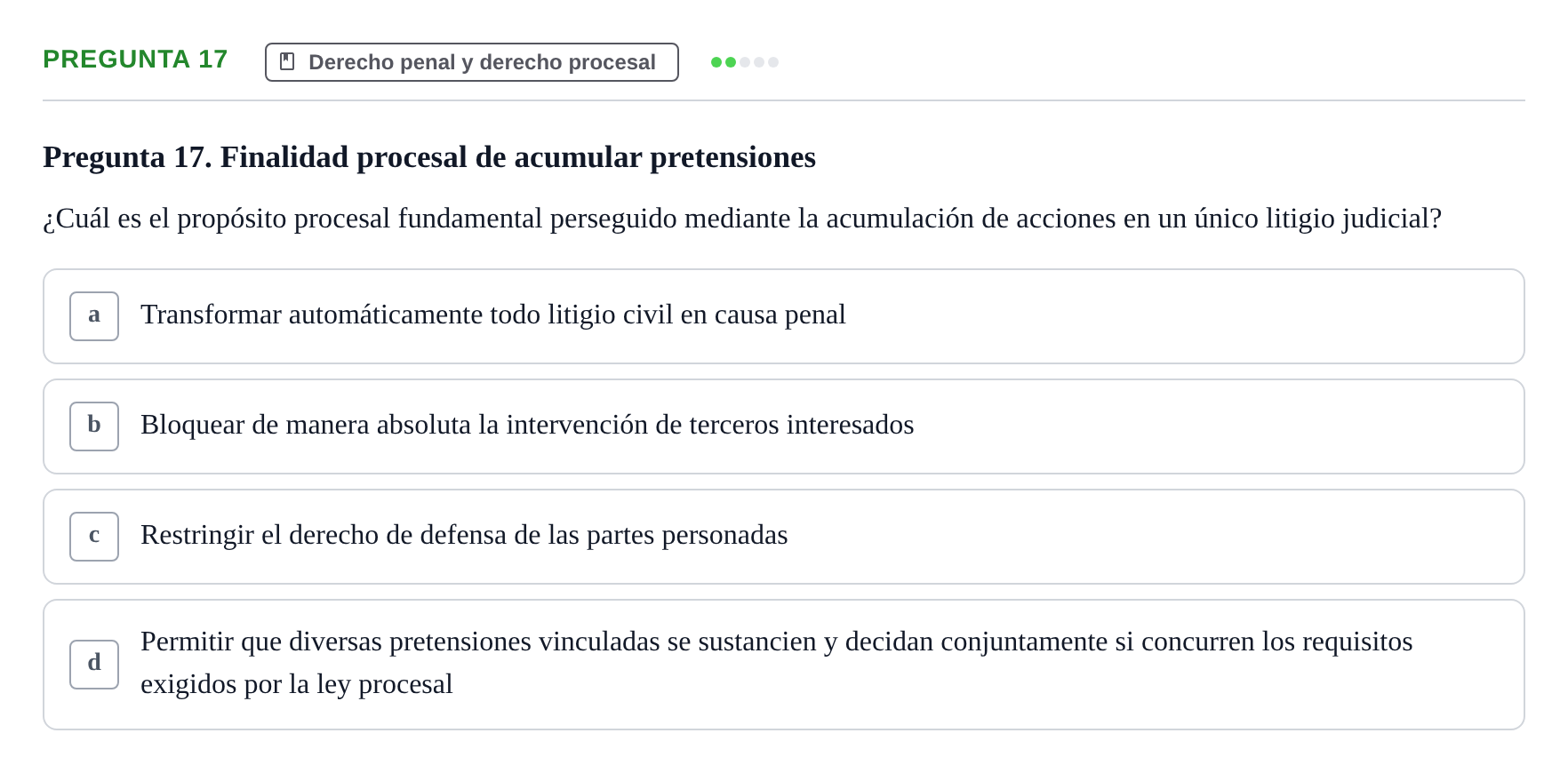 Enunciado: Pregunta 17