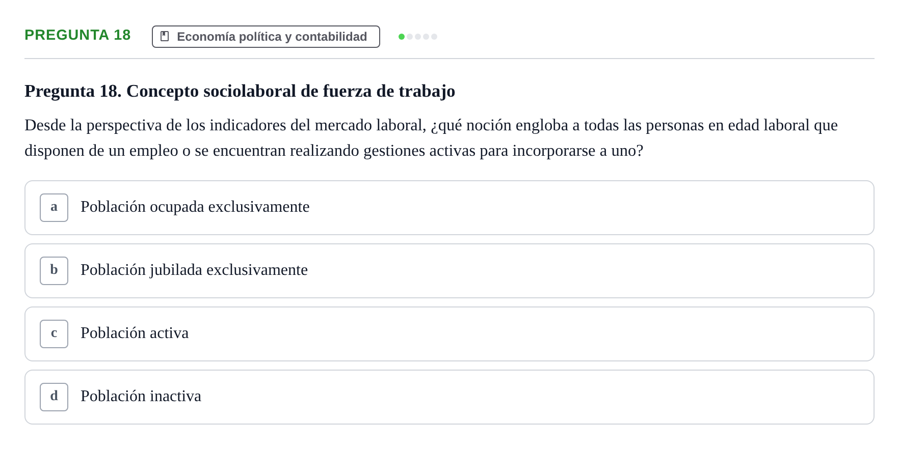 Enunciado: Pregunta 18