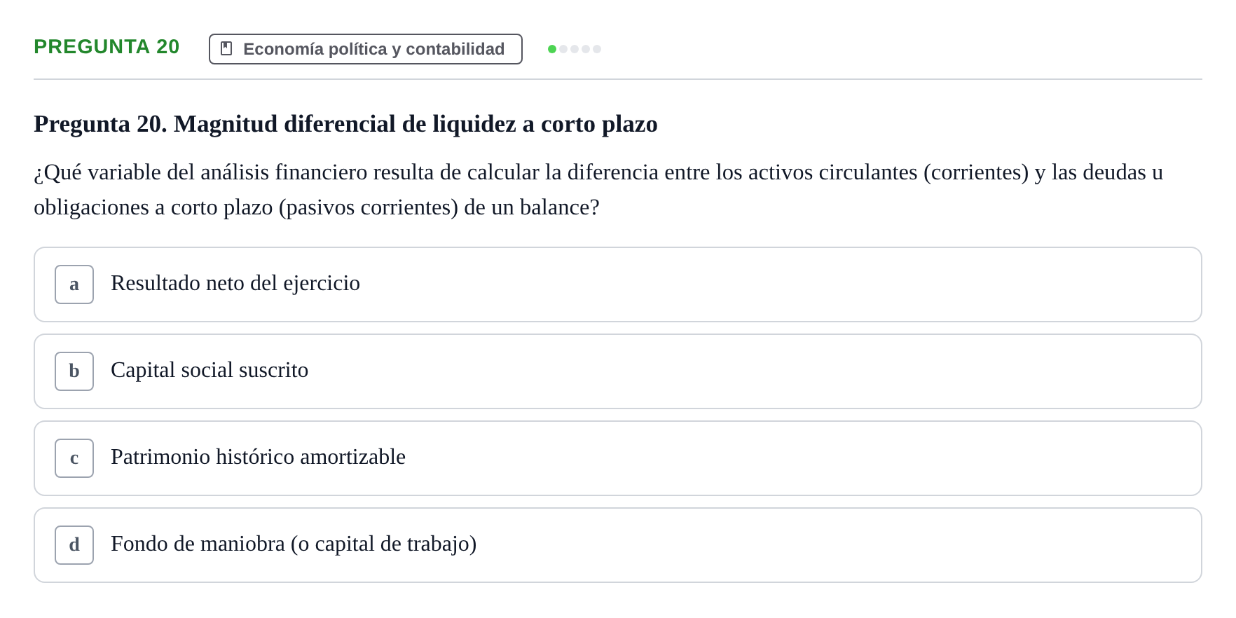 Enunciado: Pregunta 20